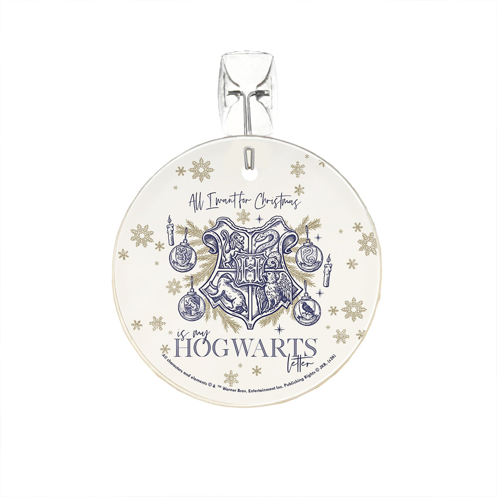 Harry Potter (Hogwarts Christmas Crest) 3.5” StarFire Prints™ Glass Art SPCIR1375