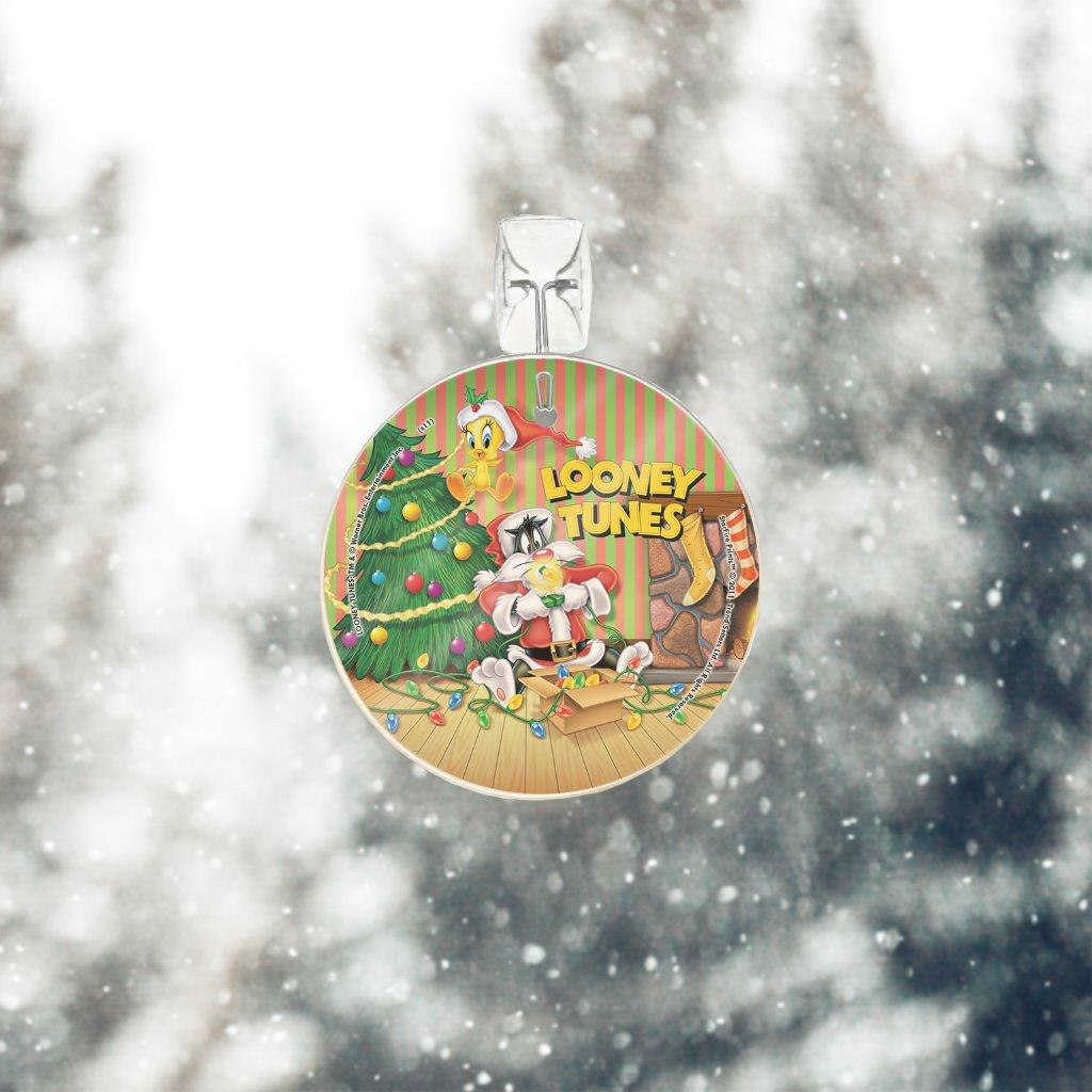 Looney Tunes (Sylvester and Tweetys Christmas) StarFire Prints™ Glass Art SPCIR145