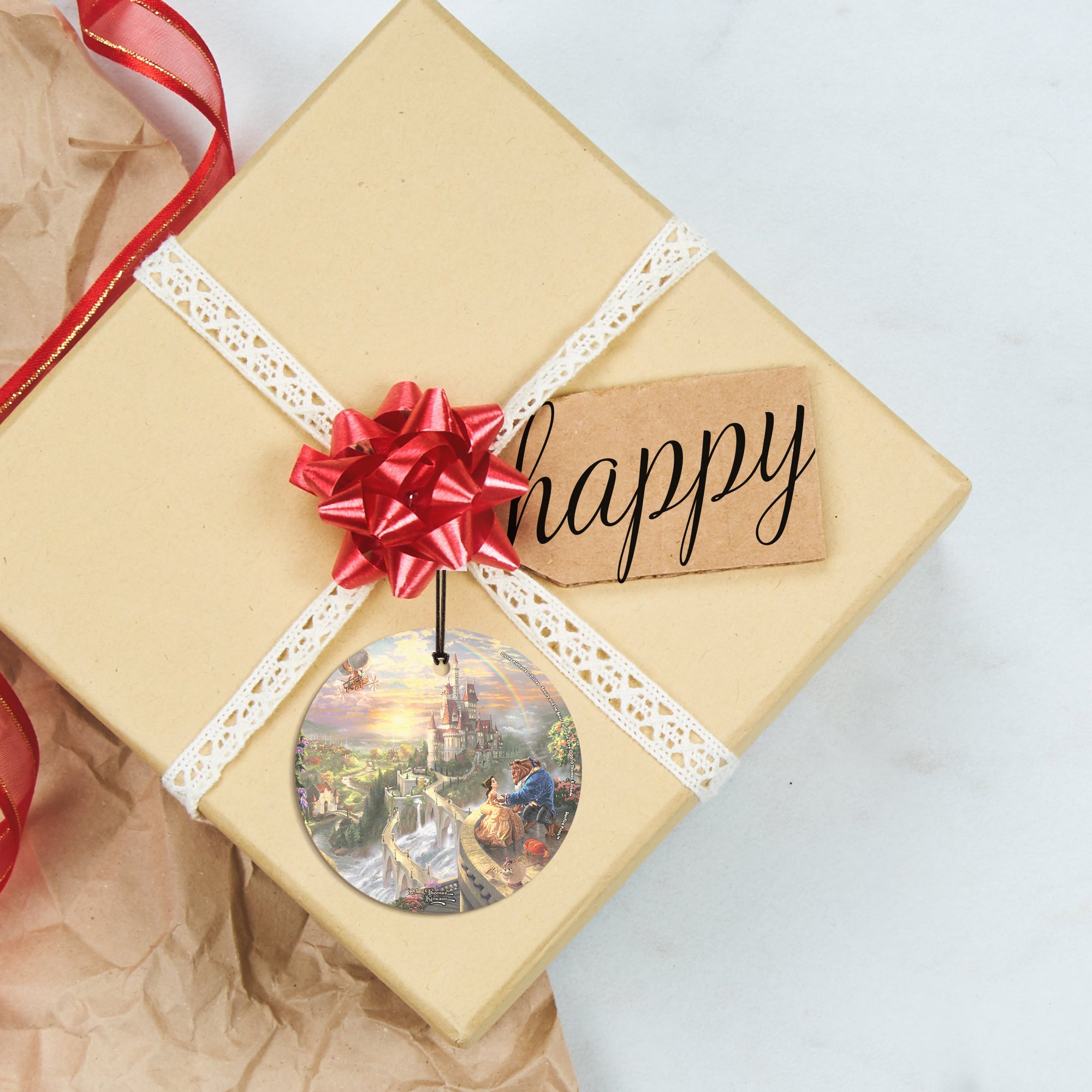 Disney (Beauty and the Beast Falling in Love) StarFire Prints™ Hanging Glass Print SPCIR376