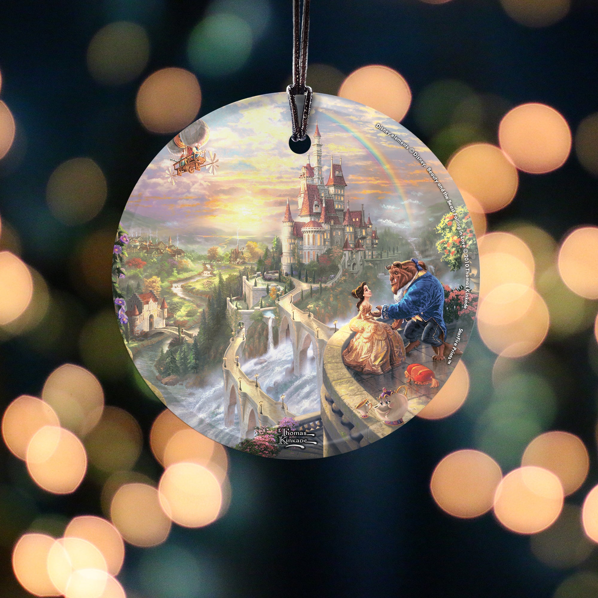 Disney (Beauty and the Beast Falling in Love) StarFire Prints™ Hanging Glass Print SPCIR376