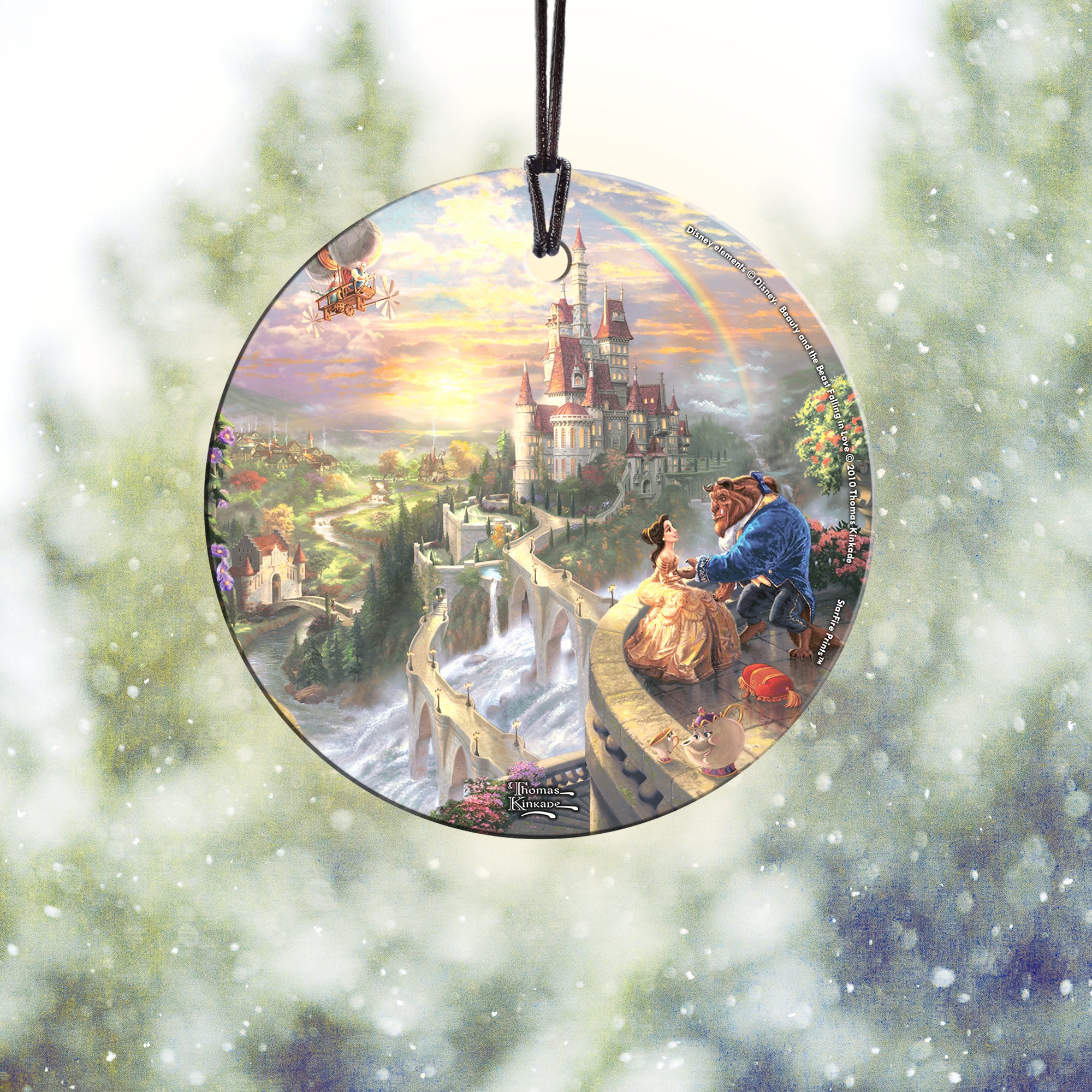 Disney (Beauty and the Beast Falling in Love) StarFire Prints™ Hanging Glass Print SPCIR376