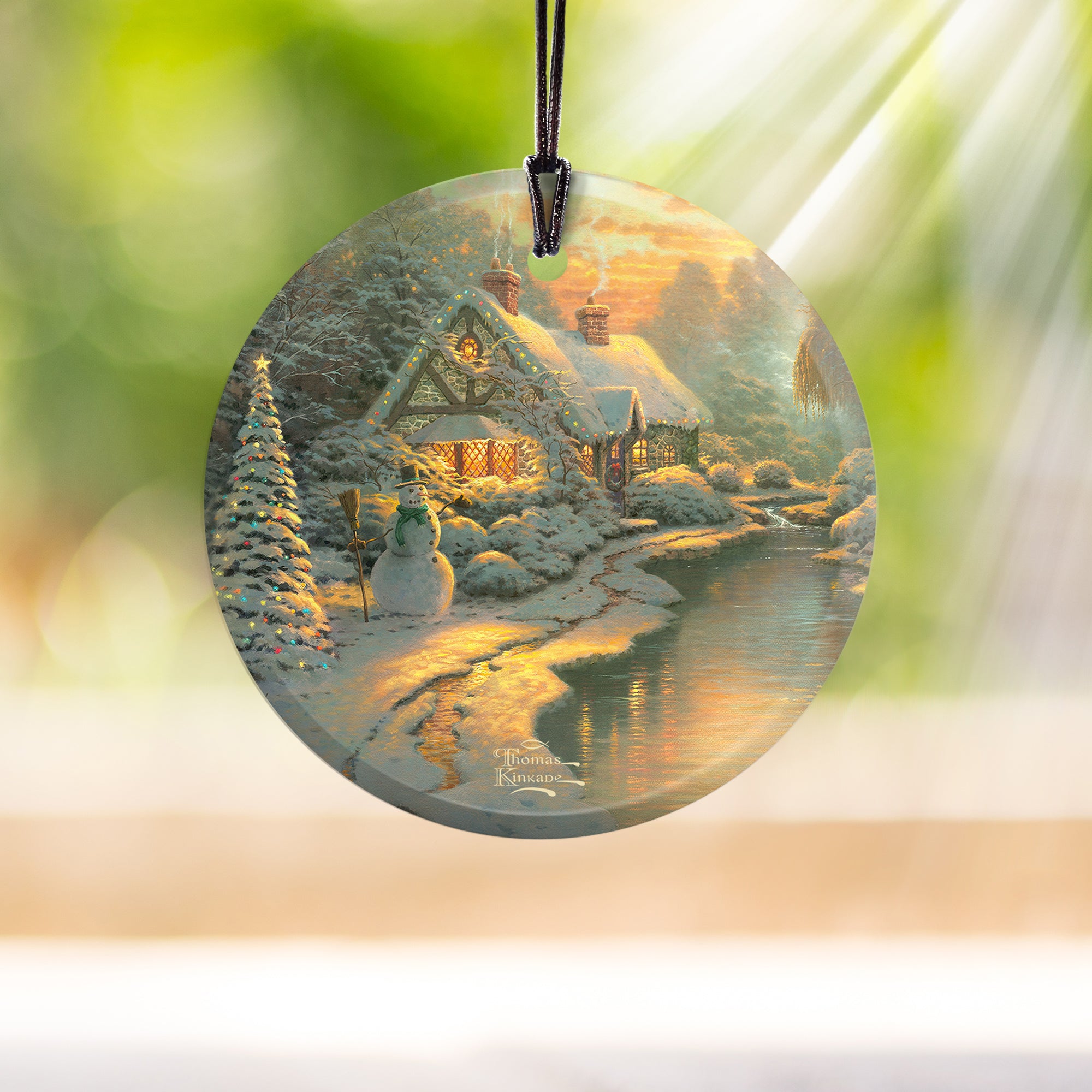 Thomas Kinkade Studios (Christmas Evening) StarFire Prints™ Hanging Glass Print SPCIR457