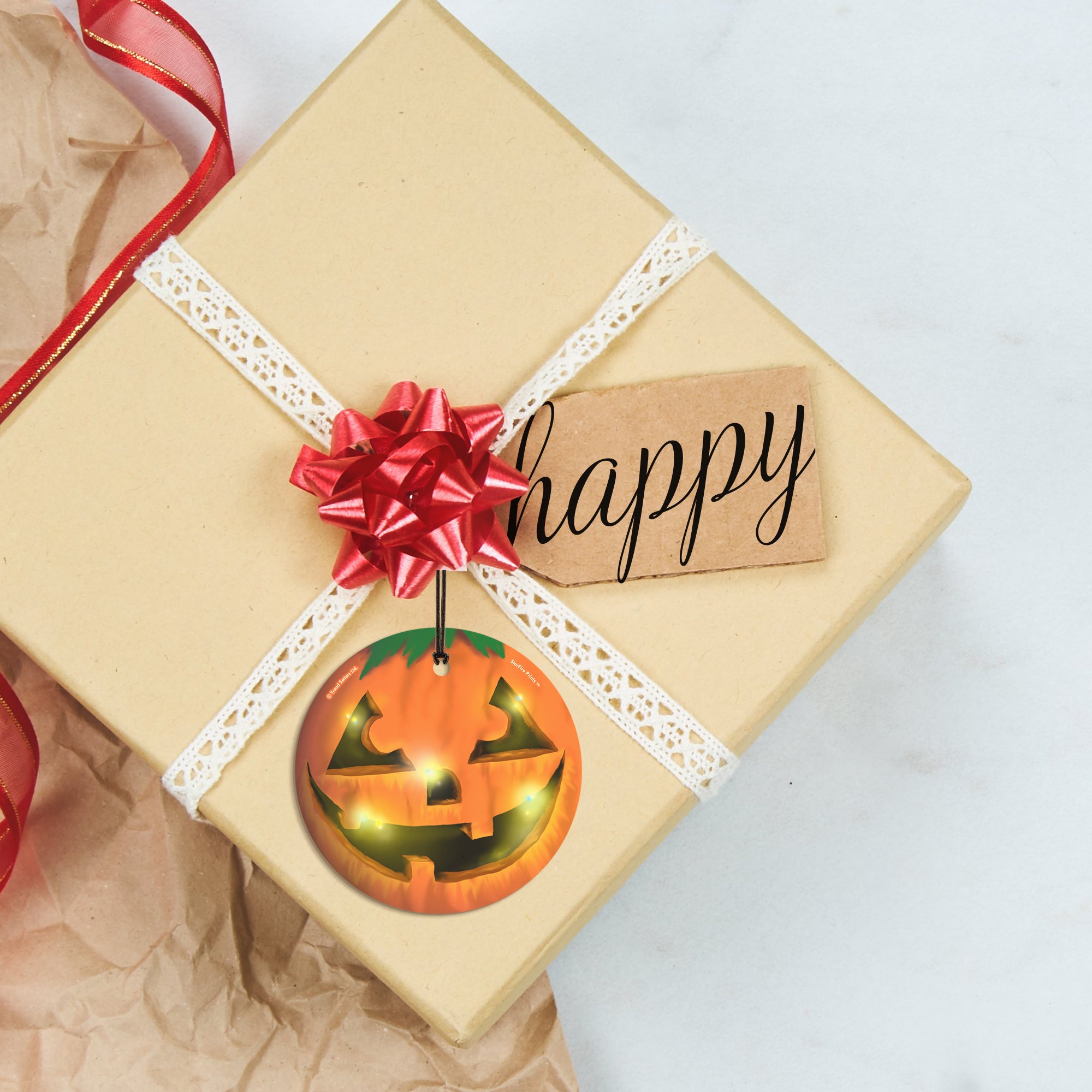 Halloween Collection (Jack o Lantern) Hanging Glass Print SPCIR555