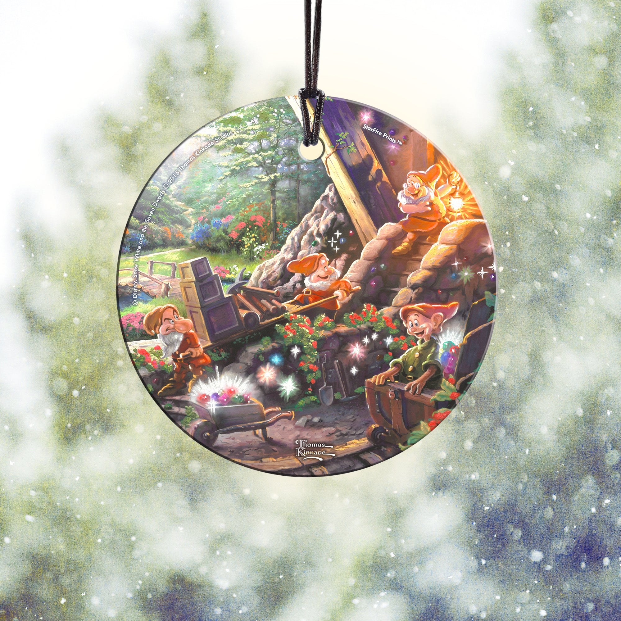 Disney (Snow White - Doc, Happy, Grumpy, Dopey) StarFire Prints™ Hanging Glass Print SPCIR558