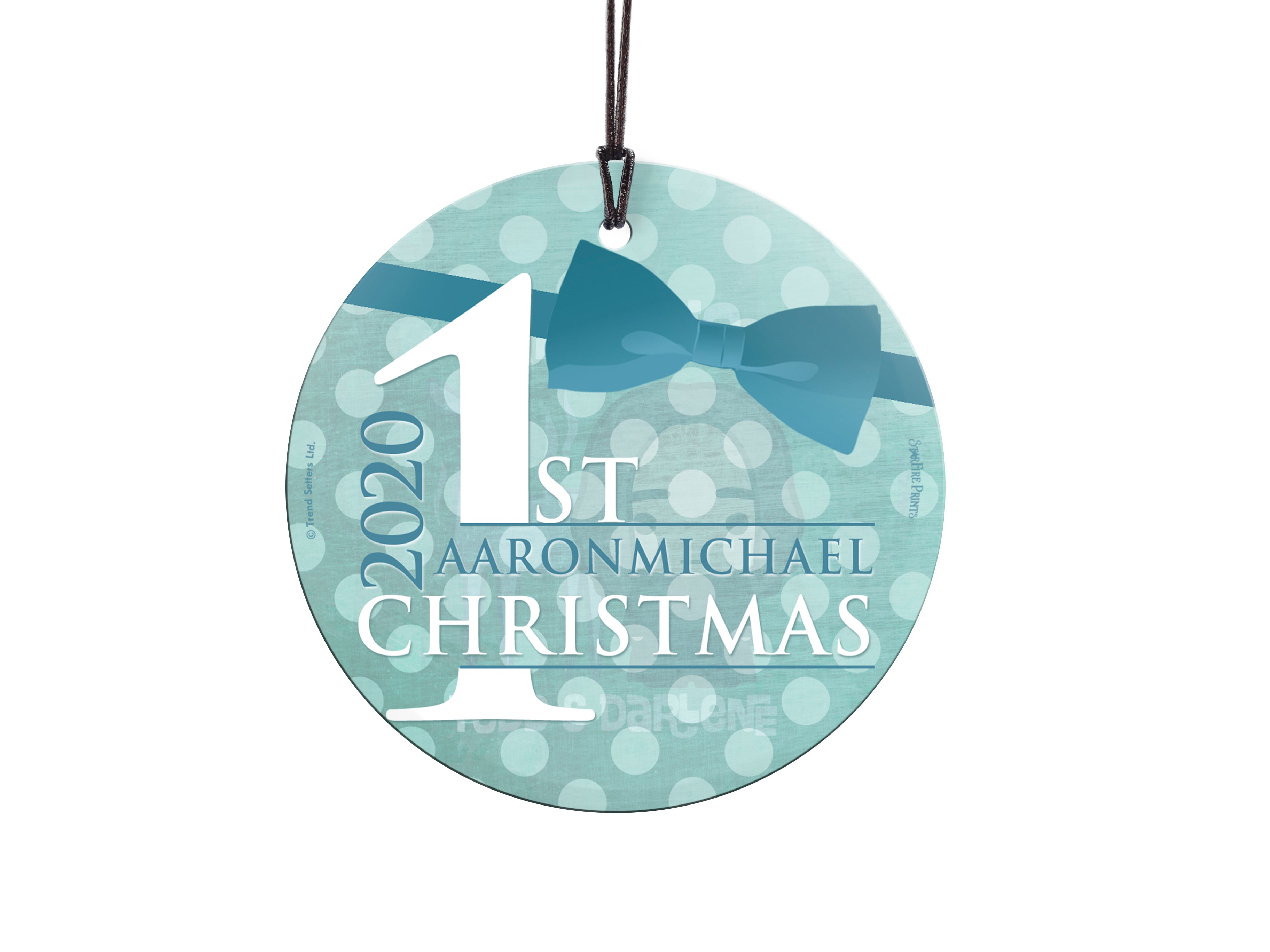 Christmas Collection (Baby Boys Personalized) StarFire Prints Hanging Glass Print SPCIR577