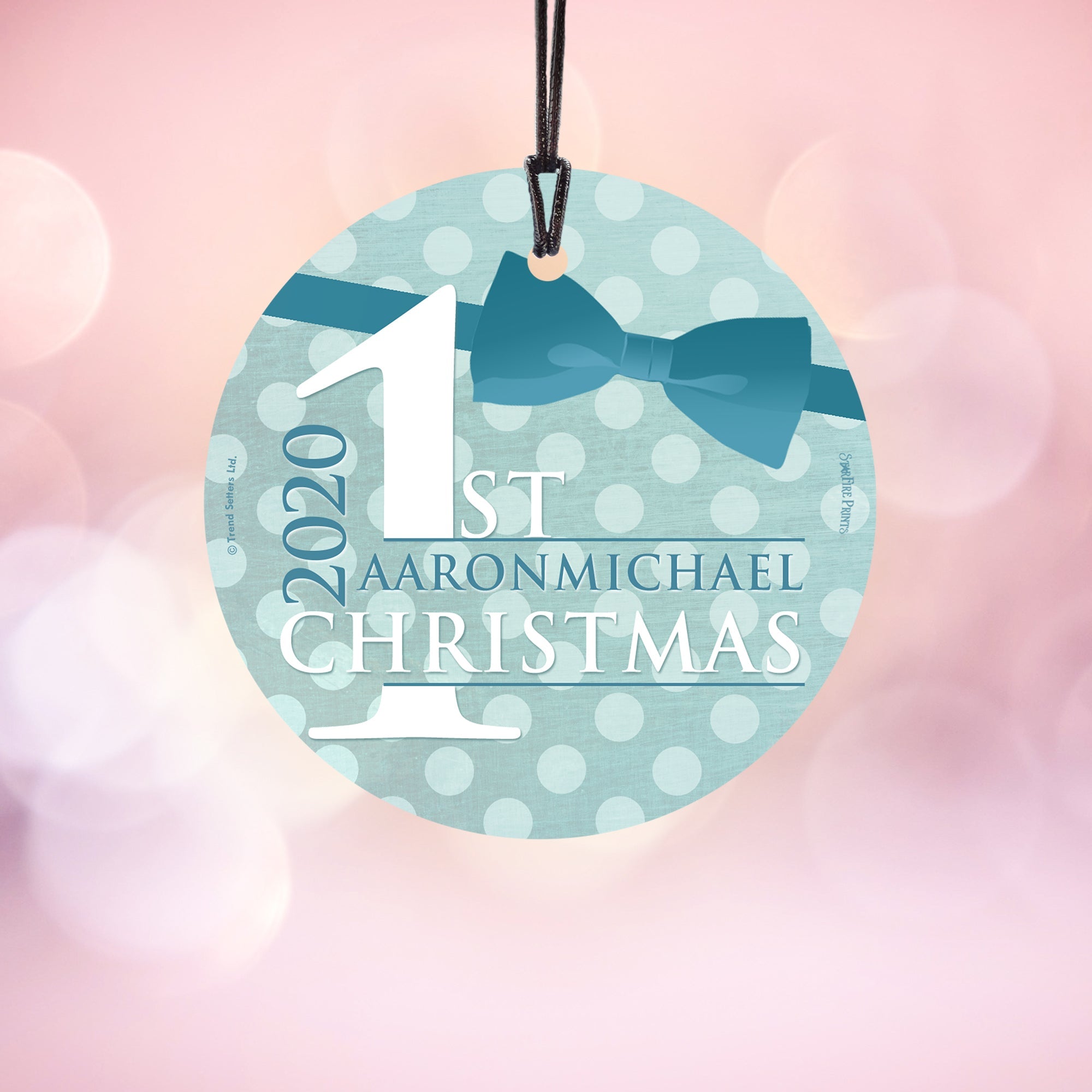 Christmas Collection (Baby Boys Personalized) StarFire Prints Hanging Glass Print SPCIR577