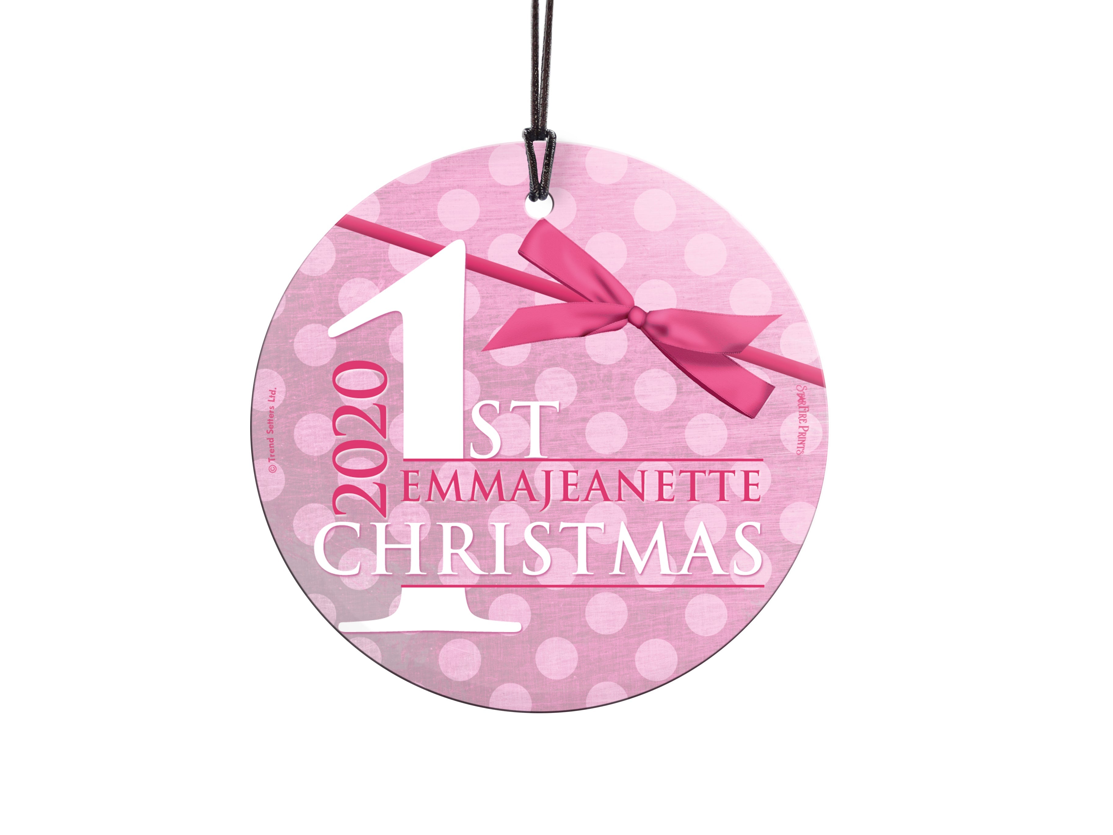 Christmas Collection (Baby Girls Personalized) StarFire Prints Hanging Glass Print SPCIR579