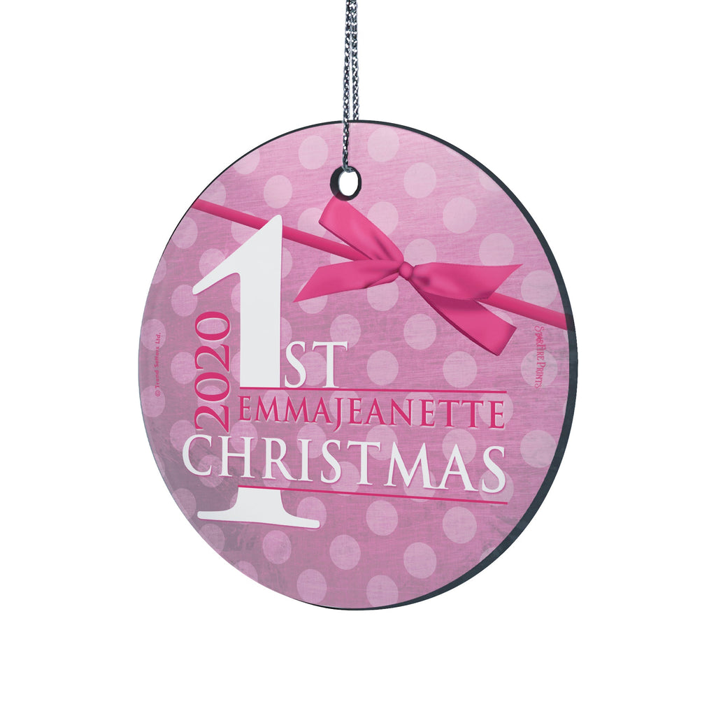 Christmas Collection (Baby Girls Personalized) StarFire Prints Hanging Glass Print SPCIR579