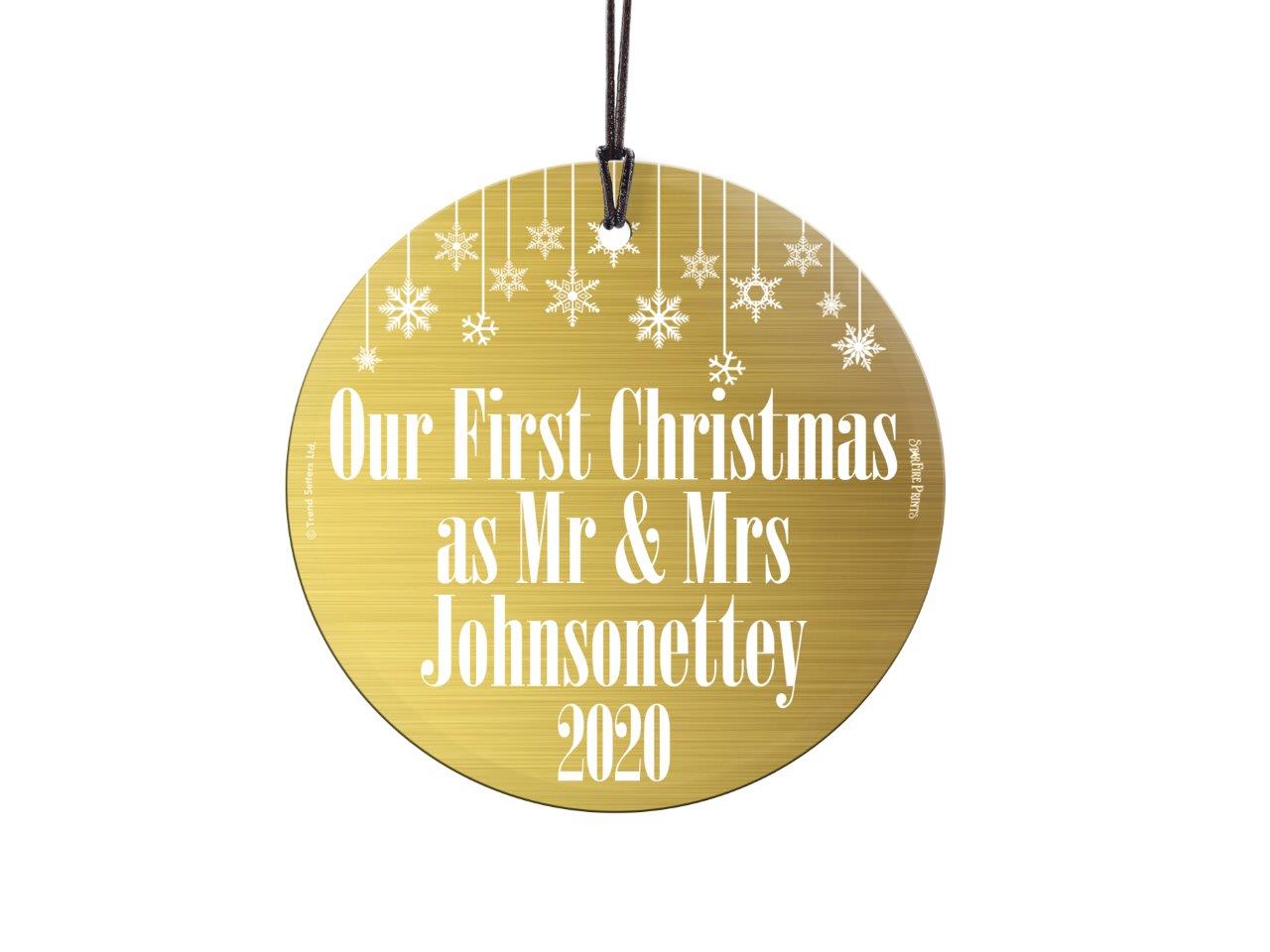 Wedding Collection (Mr. & Mrs - Personalized) StarFire Prints Hanging Glass Print