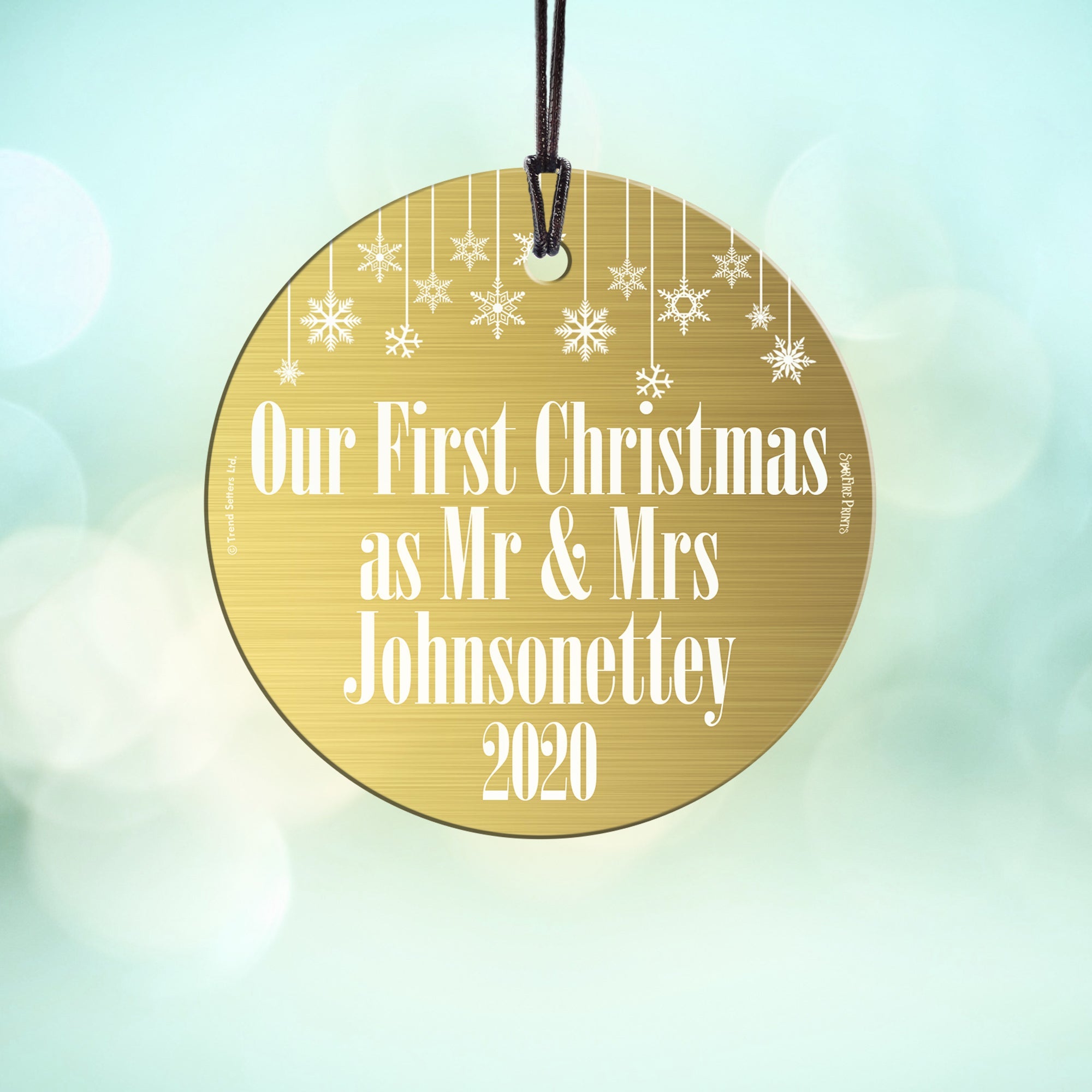 Wedding Collection (Mr. & Mrs - Personalized) StarFire Prints Hanging Glass Print SPCIR580