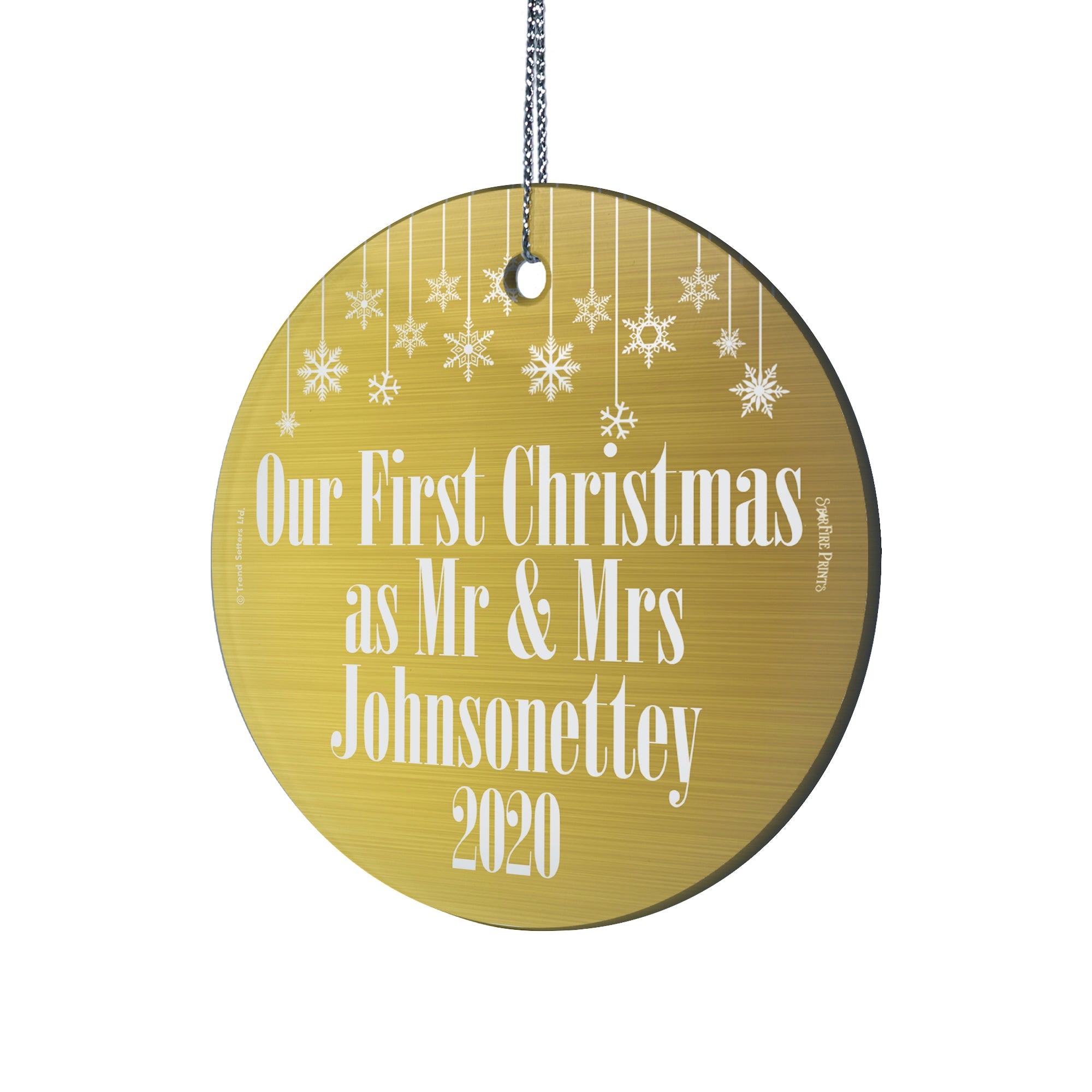 Wedding Collection (Mr. & Mrs - Personalized) StarFire Prints Hanging Glass Print SPCIR580