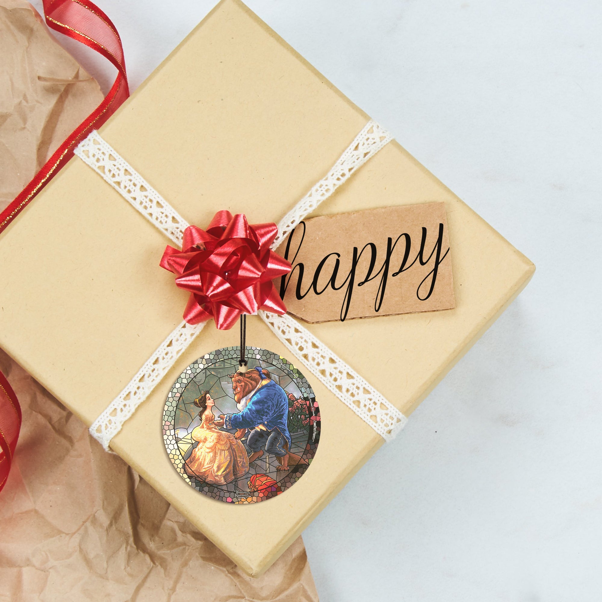 Disney (Beauty and The Beast - Stained Glass) StarFire Prints™ Hanging Glass Print SPCIR684