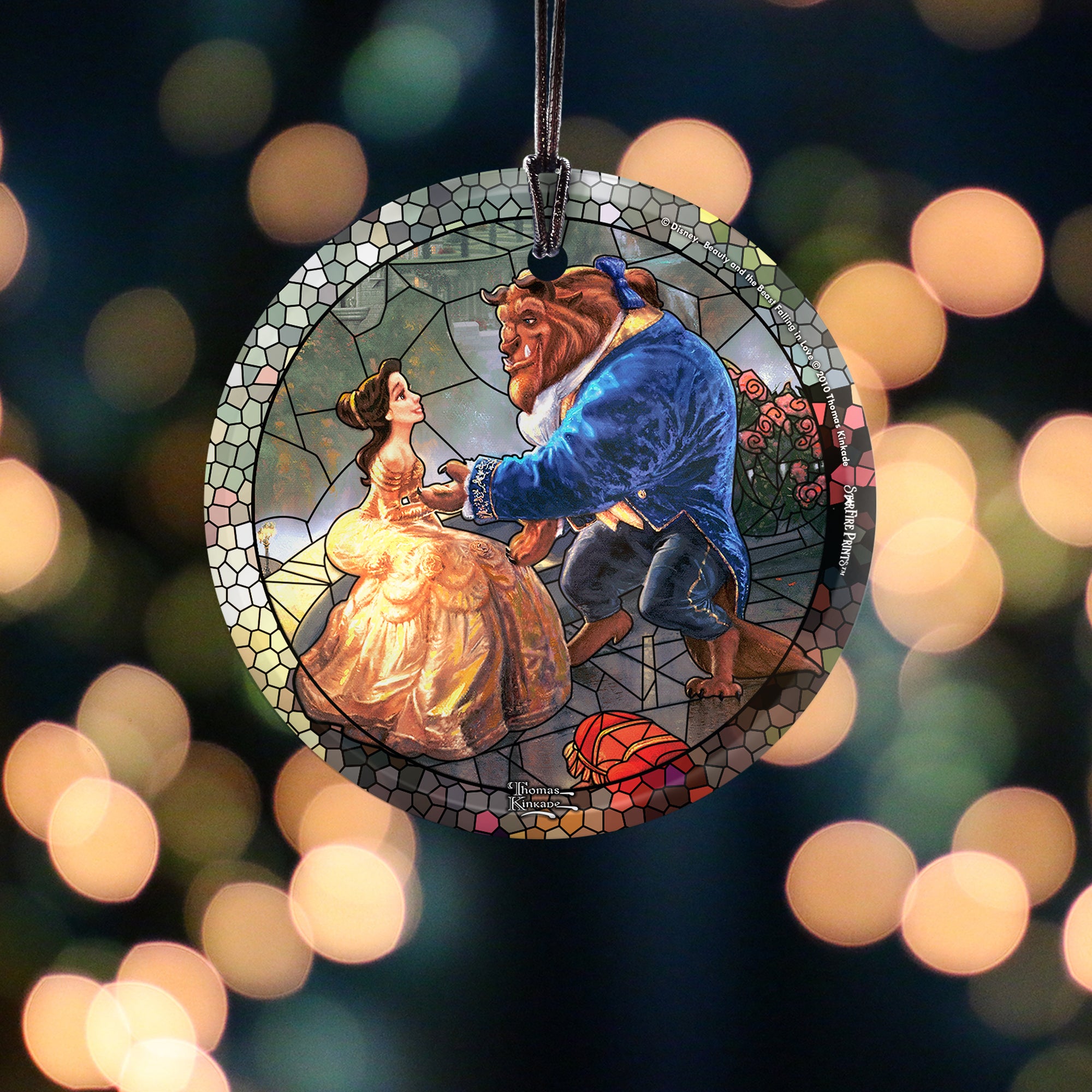 Disney (Beauty and The Beast - Stained Glass) StarFire Prints™ Hanging Glass Print SPCIR684