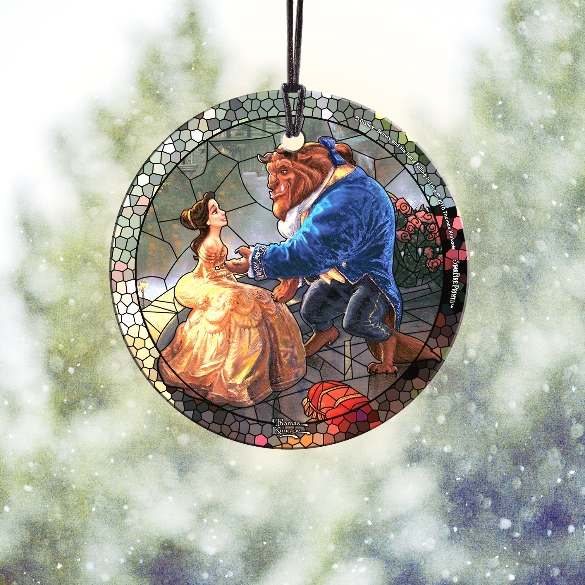 Disney (Beauty and The Beast - Stained Glass) StarFire Prints™ Hanging Glass Print SPCIR684