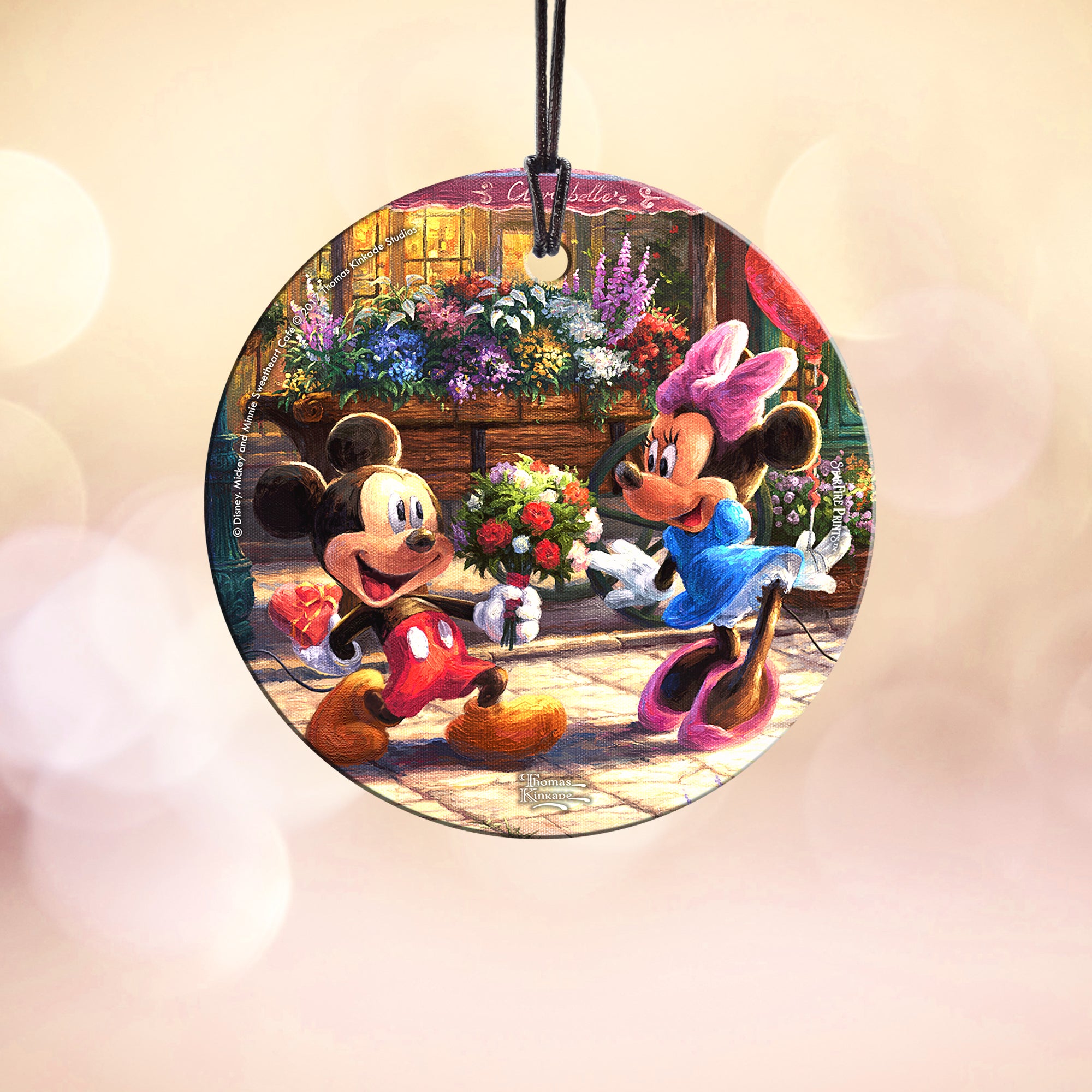 Disney (Mickey and Minnie Sweetheart Cafe) StarFire Prints™ Hanging Glass Print SPCIR698