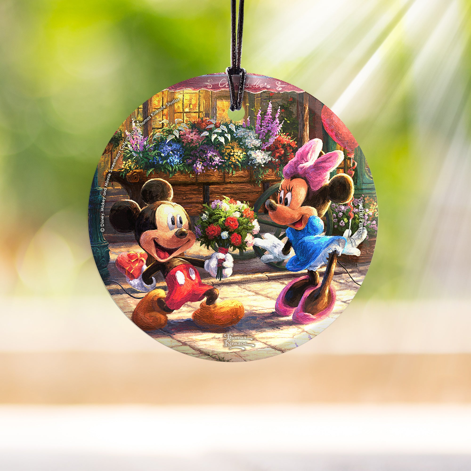 Disney (Mickey and Minnie Sweetheart Cafe) StarFire Prints™ Hanging Glass Print SPCIR698