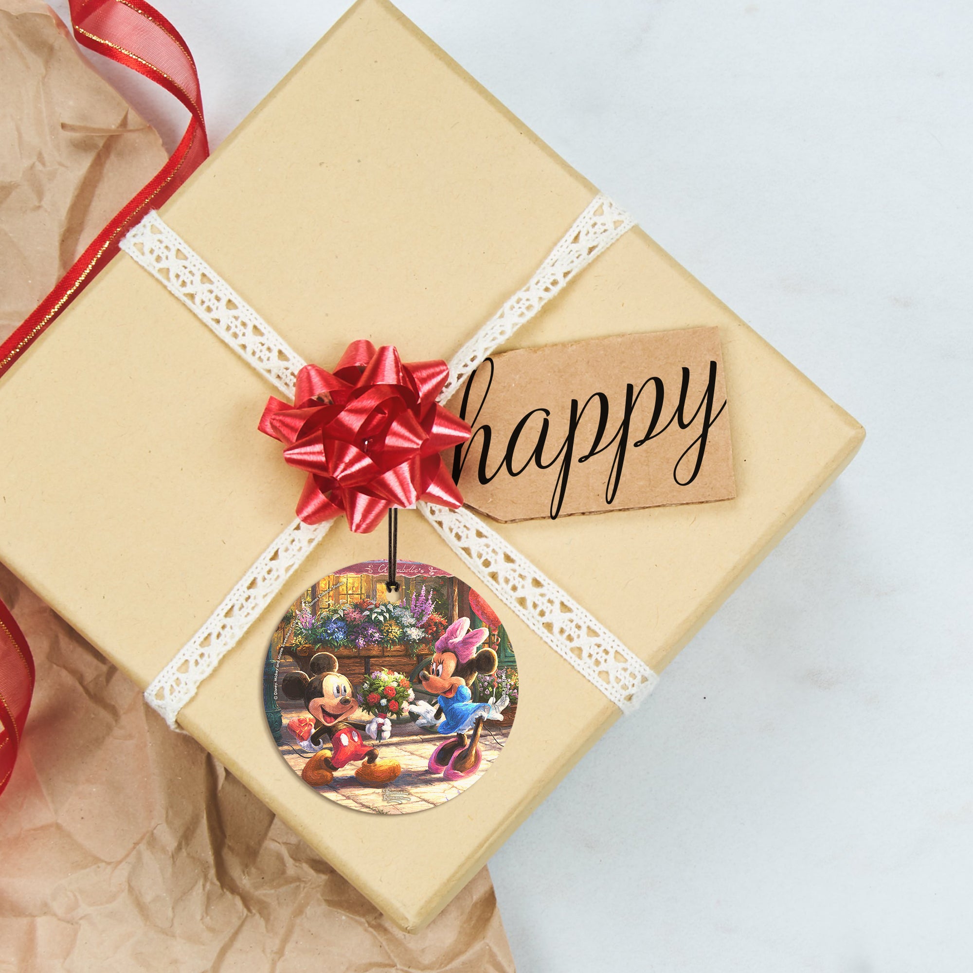 Disney (Mickey and Minnie Sweetheart Cafe) StarFire Prints™ Hanging Glass Print SPCIR698