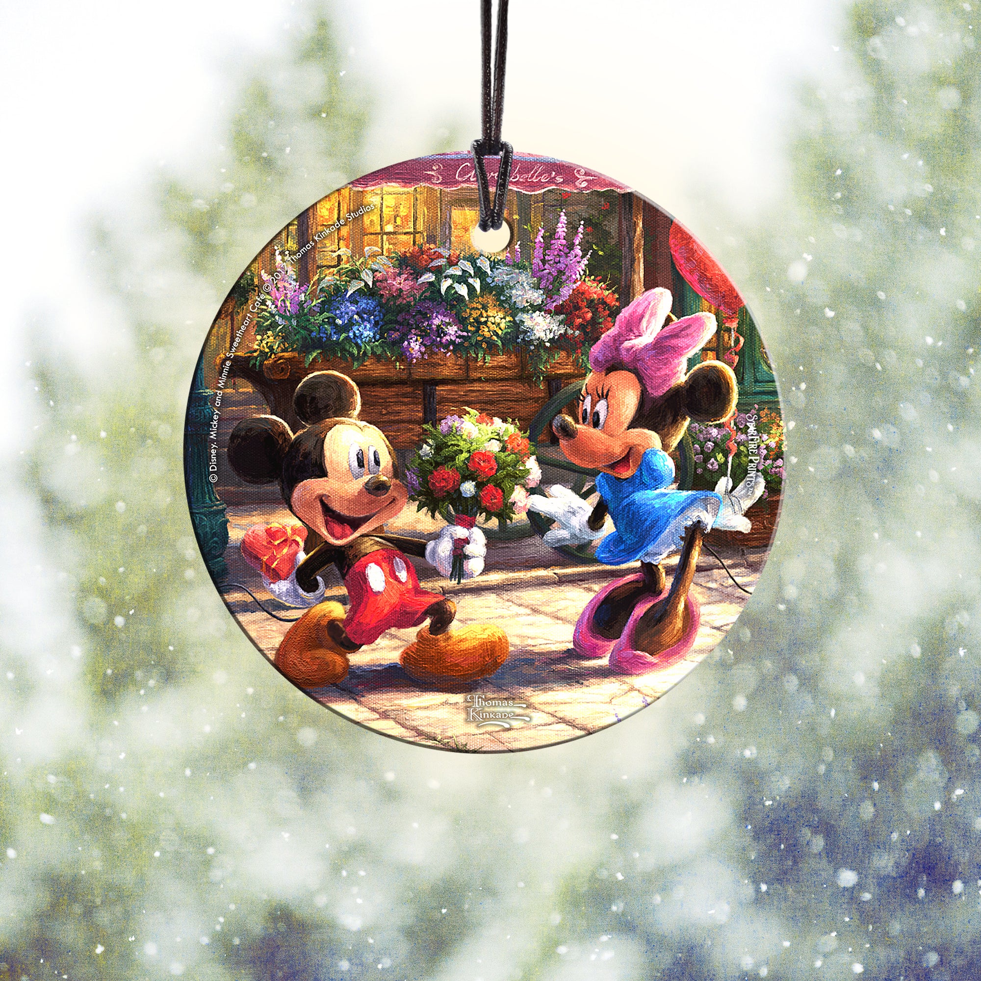 Disney (Mickey and Minnie Sweetheart Cafe) StarFire Prints™ Hanging Glass Print SPCIR698