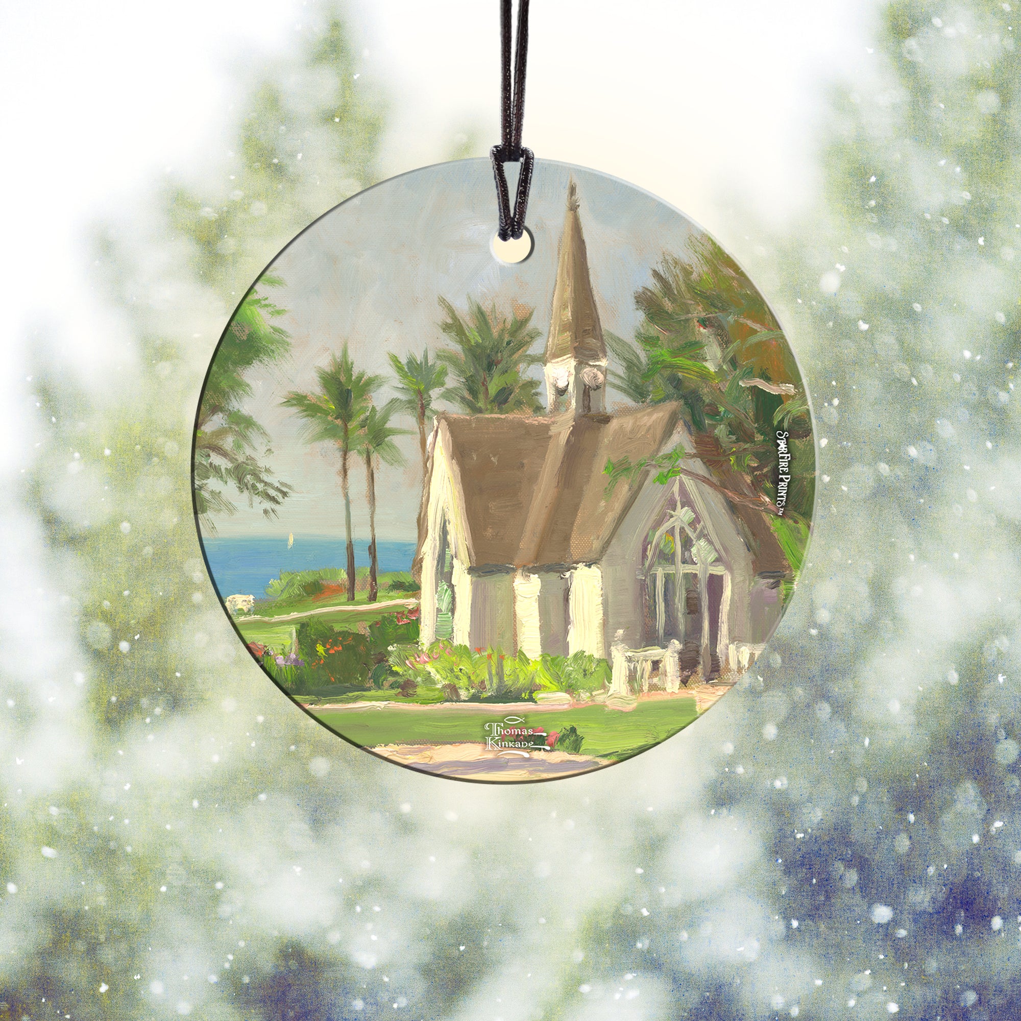 Thomas Kinkade Studios (Wailea Chapel) StarFire Prints™ Hanging Glass Print SPCIR741
