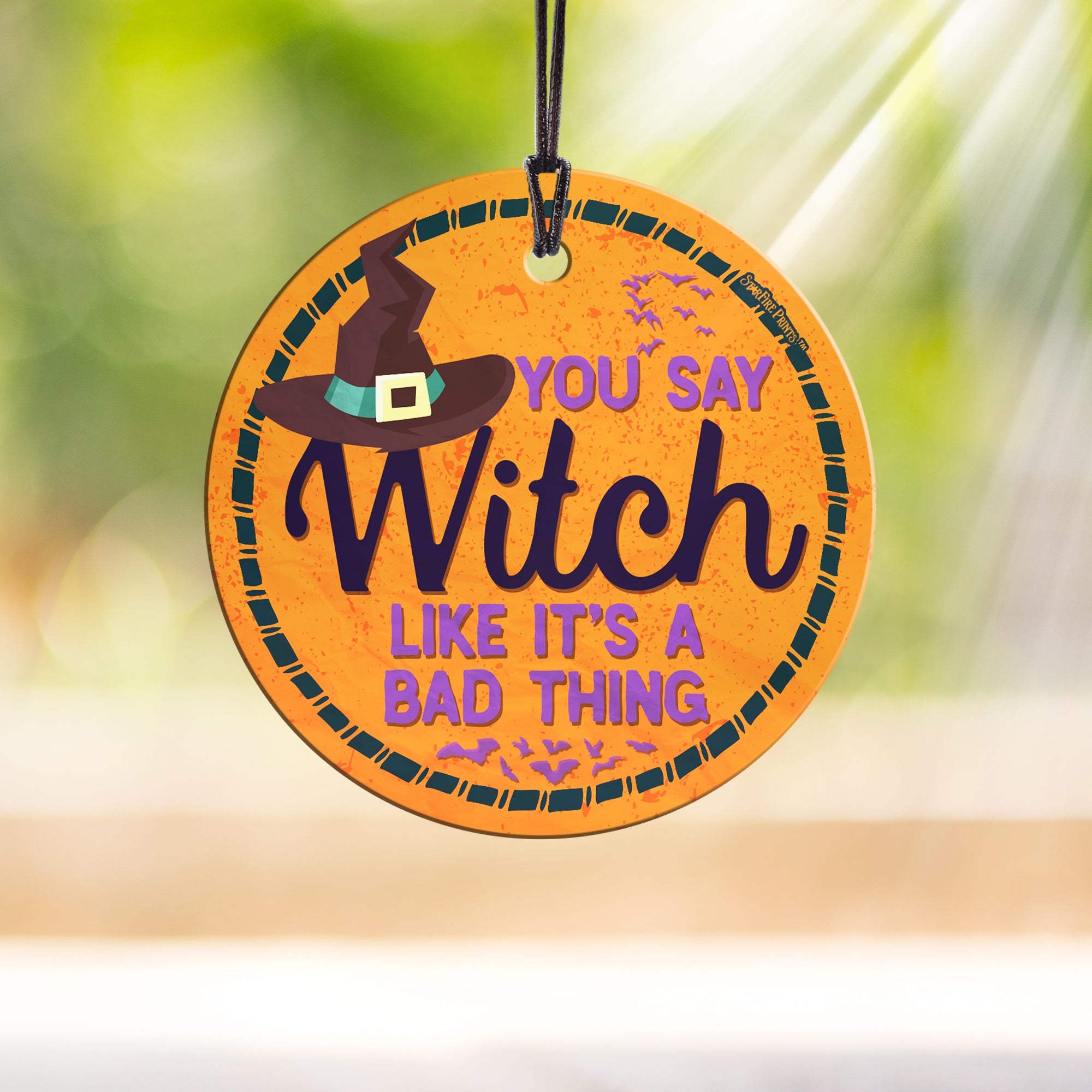 Halloween Collection (You Say Witch) StarFire Prints™ Hanging Glass Print SPCIR763