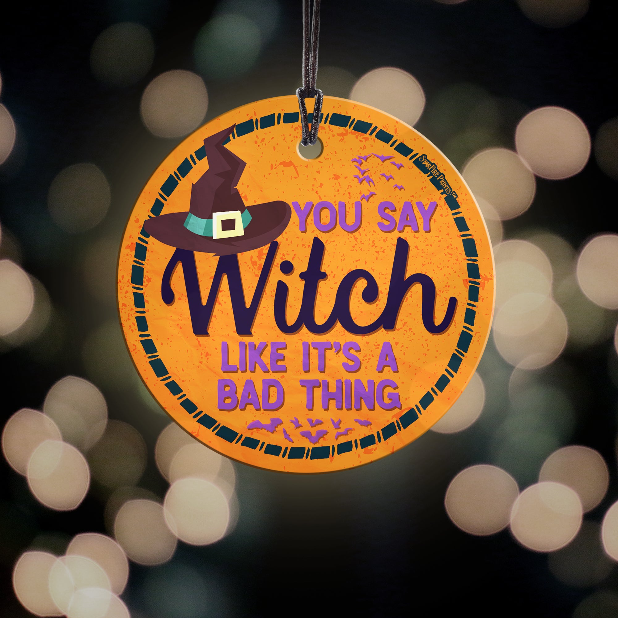 Halloween Collection (You Say Witch) StarFire Prints™ Hanging Glass Print SPCIR763