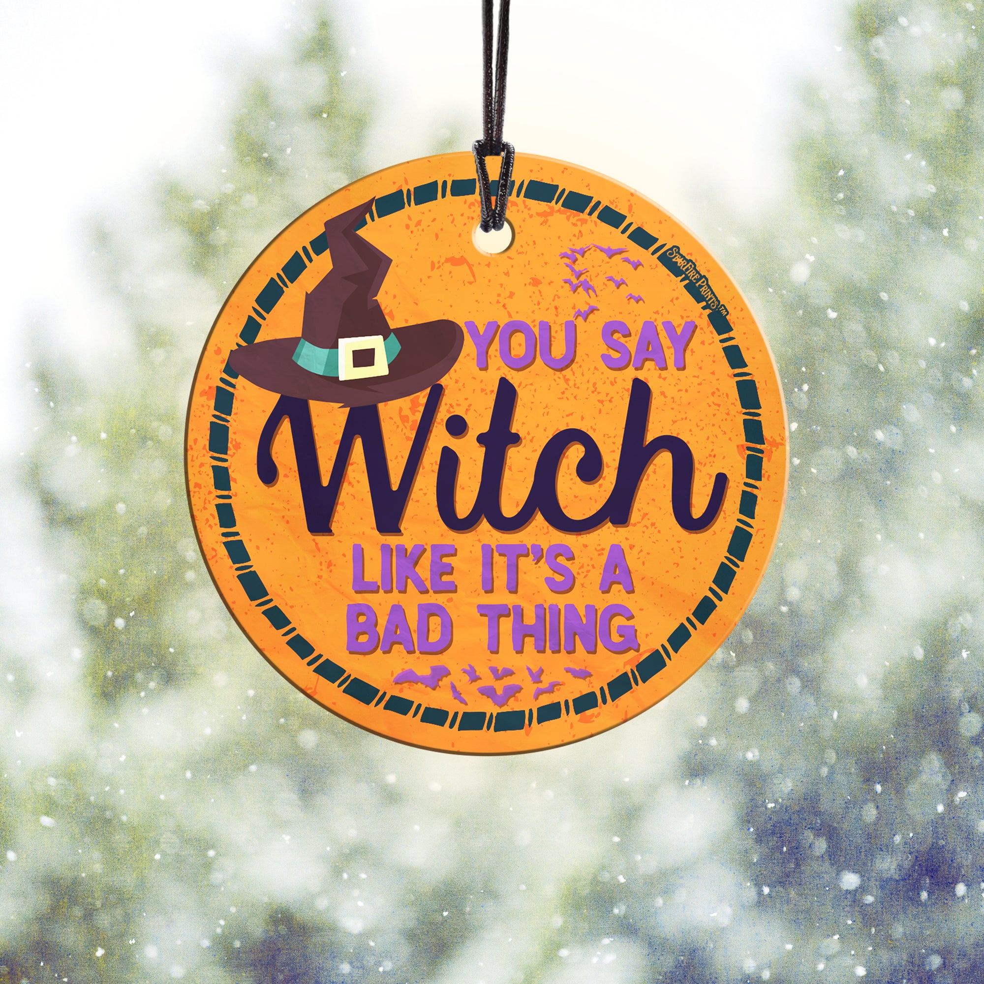 Halloween Collection (You Say Witch) StarFire Prints™ Hanging Glass Print SPCIR763