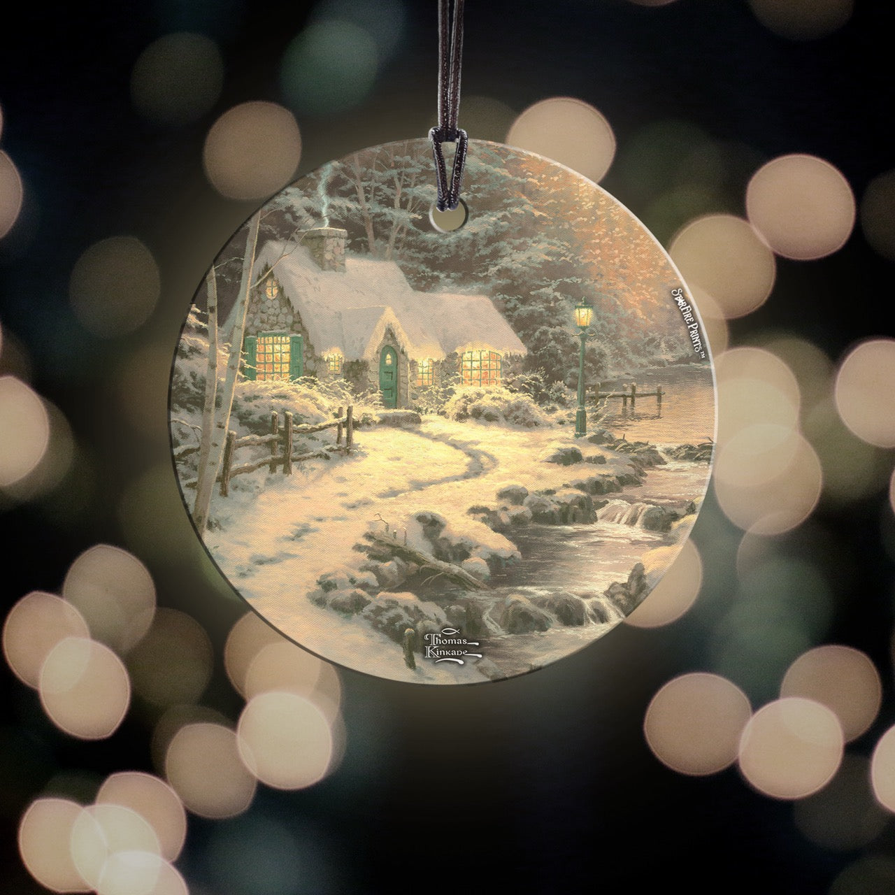 Thomas Kinkade (Evening Glow) StarFire Prints™ Hanging Glass Print SPCIR766