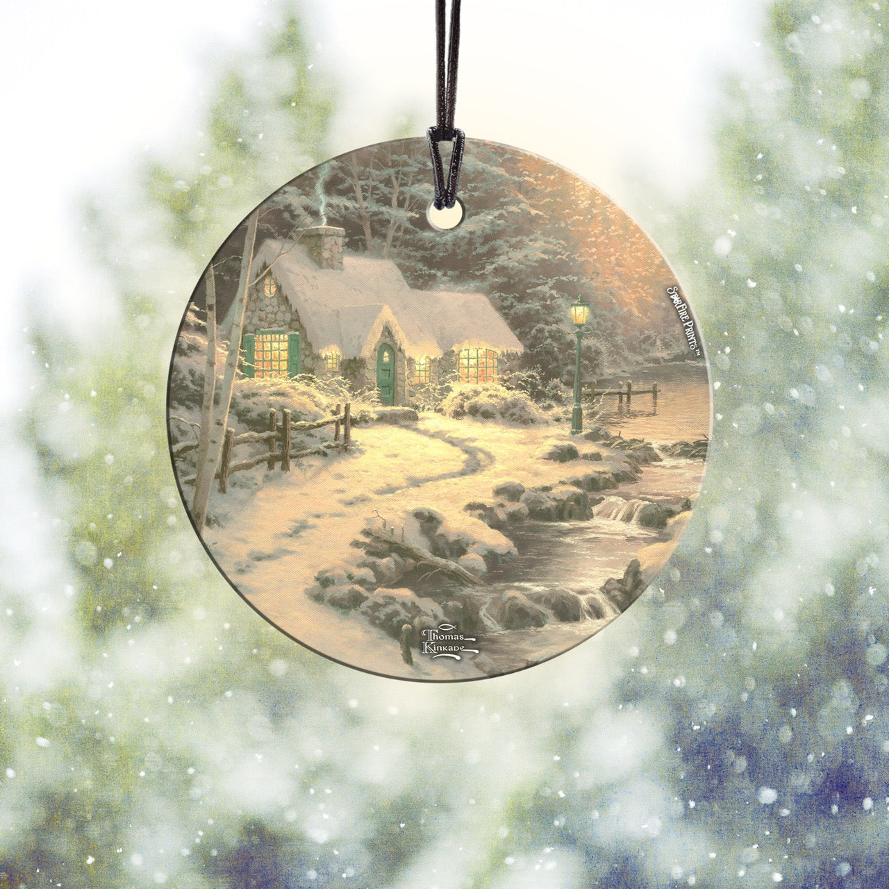 Thomas Kinkade (Evening Glow) StarFire Prints™ Hanging Glass Print SPCIR766