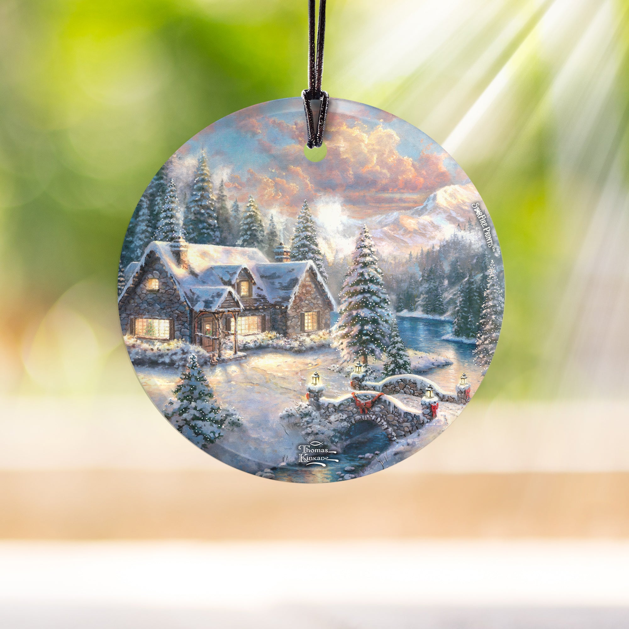 Thomas Kinkade Studios (High Country Christmas) StarFire Prints™ Hanging Glass Print SPCIR767