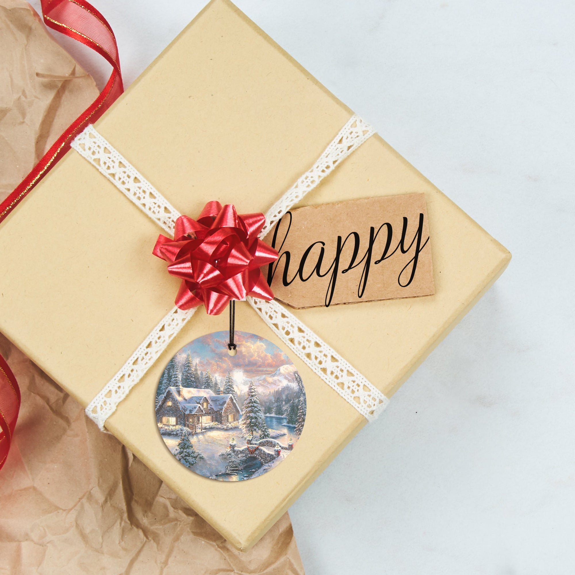 Thomas Kinkade Studios (High Country Christmas) StarFire Prints™ Hanging Glass Print SPCIR767