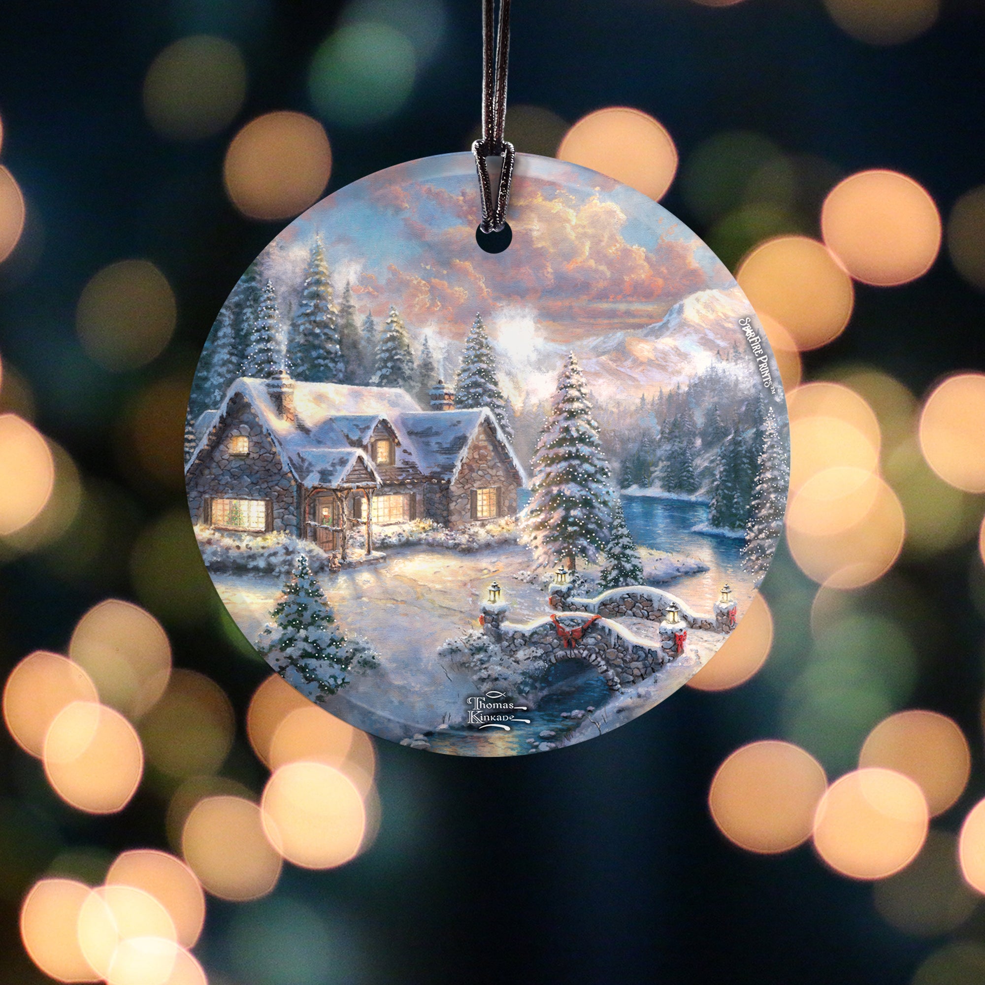 Thomas Kinkade Studios (High Country Christmas) StarFire Prints™ Hanging Glass Print SPCIR767
