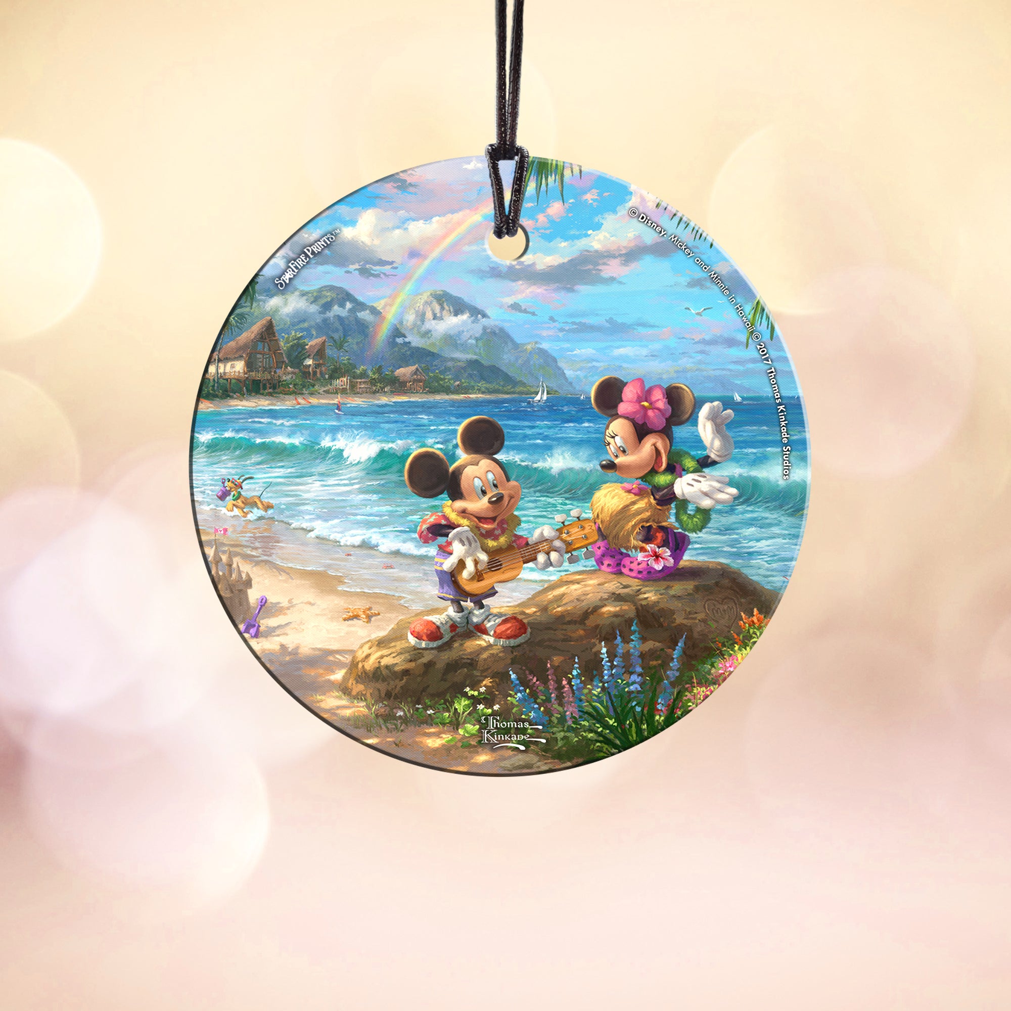 Disney (Mickey and Minnie in Hawaii) StarFire Prints™ Hanging Glass Print SPCIR775