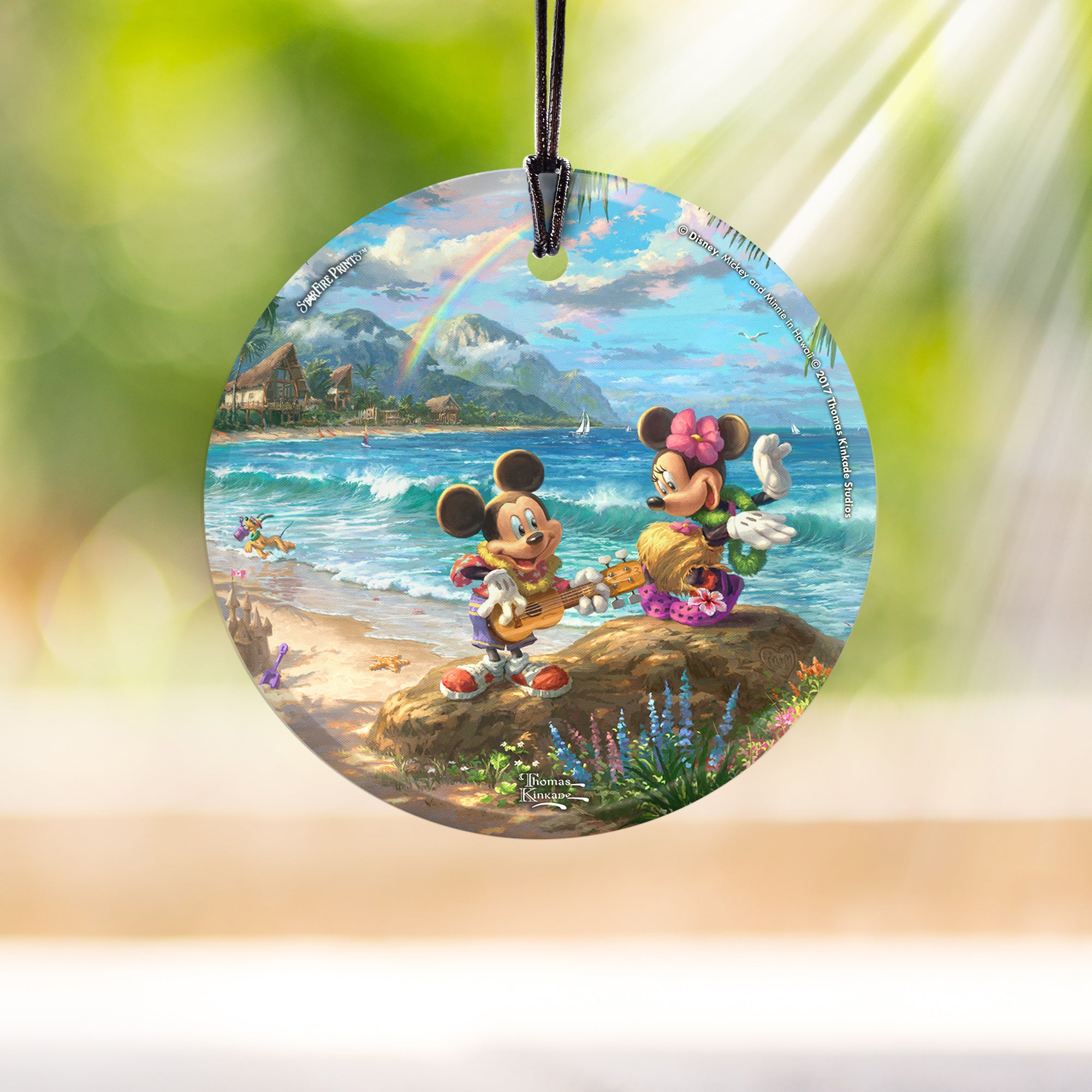 Disney (Mickey and Minnie in Hawaii) StarFire Prints™ Hanging Glass Print SPCIR775