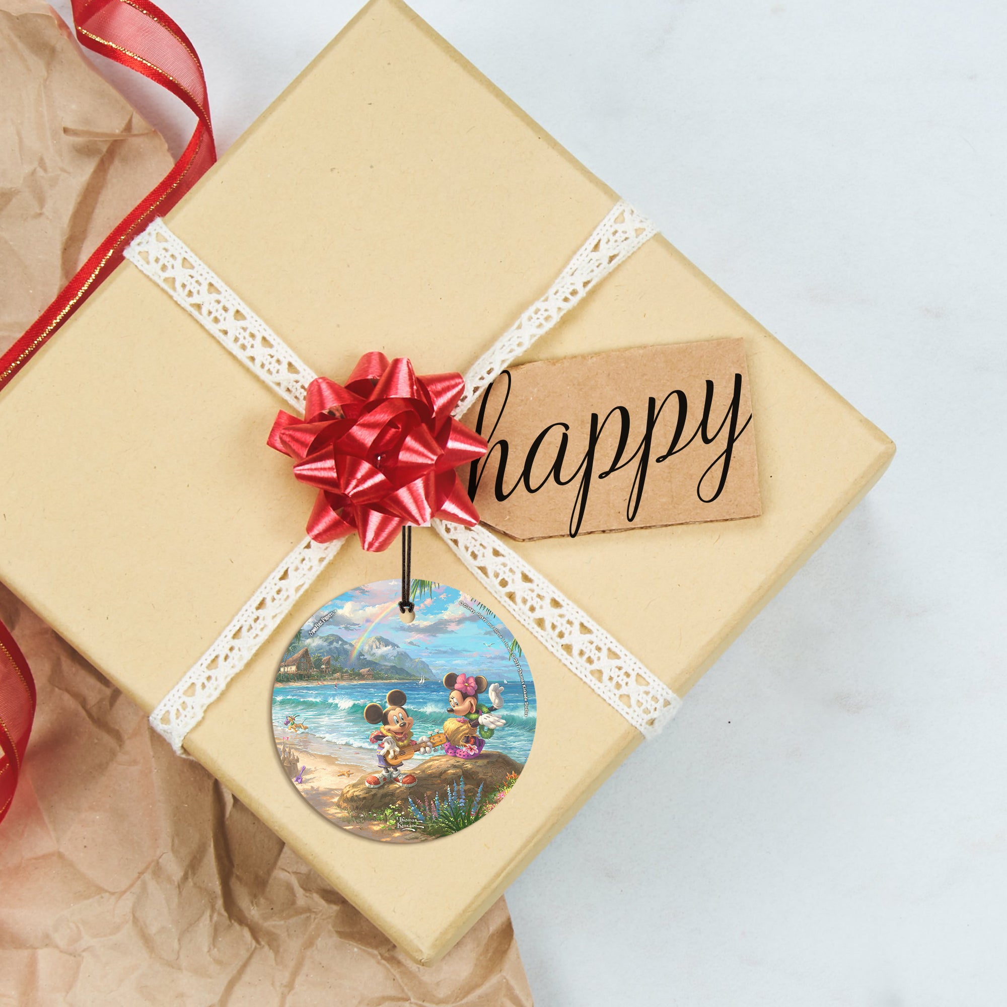 Disney (Mickey and Minnie in Hawaii) StarFire Prints™ Hanging Glass Print SPCIR775