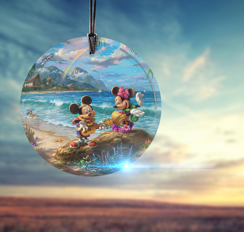 Disney (Mickey and Minnie in Hawaii) StarFire Prints™ Hanging Glass Print SPCIR775