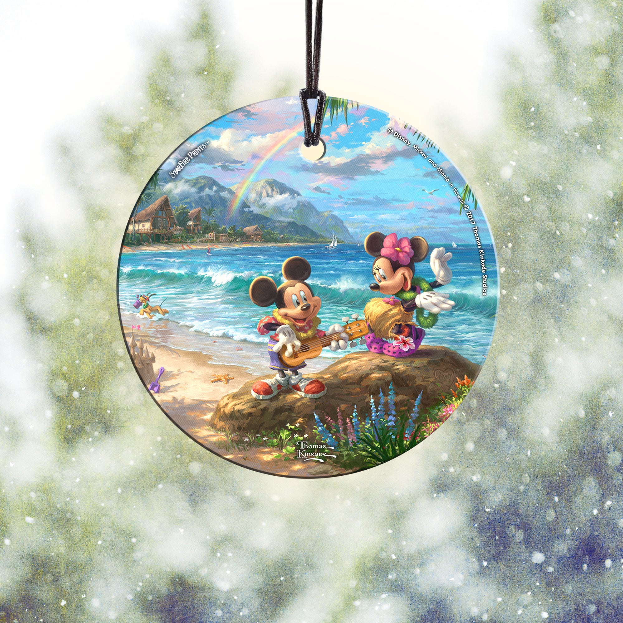 Disney (Mickey and Minnie in Hawaii) StarFire Prints™ Hanging Glass Print SPCIR775