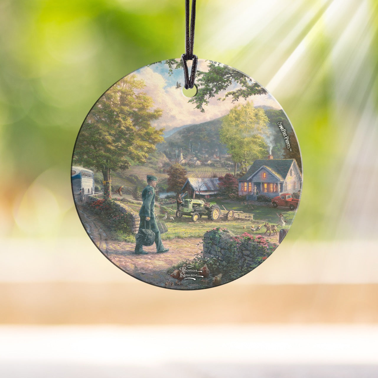 Thomas Kinkade (Homecoming Hero) StarFire Prints™ Hanging Glass Print SPCIR780