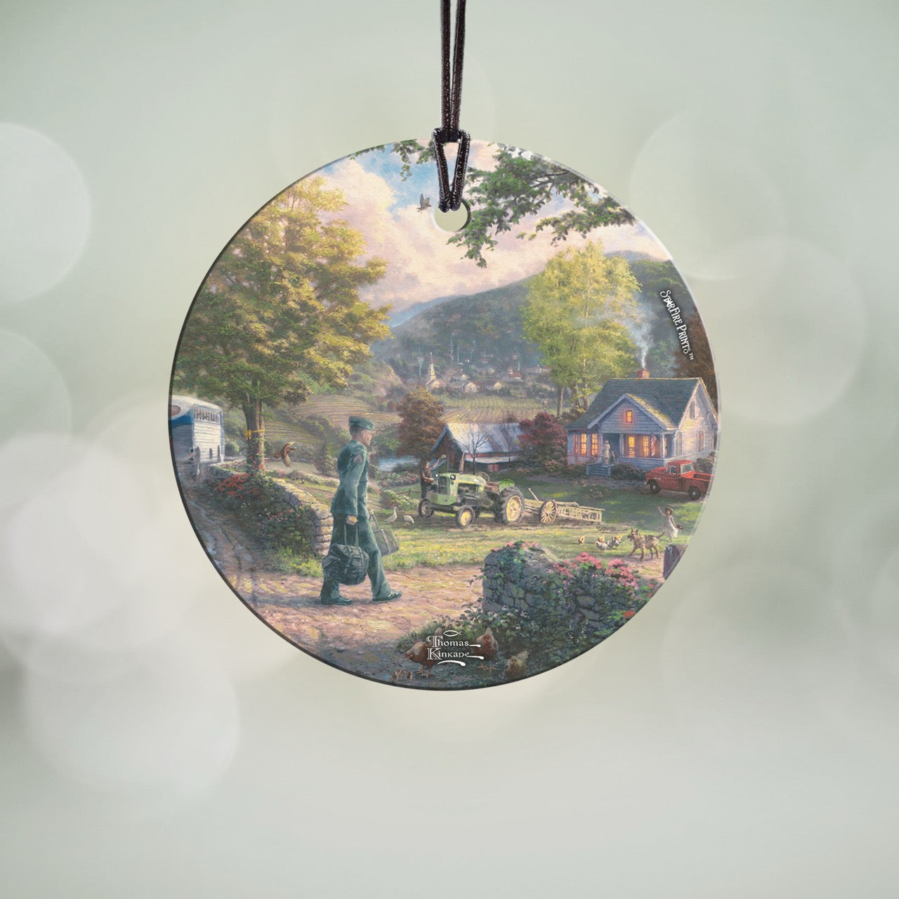 Thomas Kinkade (Homecoming Hero) StarFire Prints™ Hanging Glass Print SPCIR780