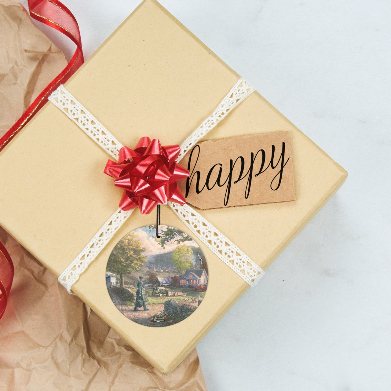 Thomas Kinkade (Homecoming Hero) StarFire Prints™ Hanging Glass Print SPCIR780