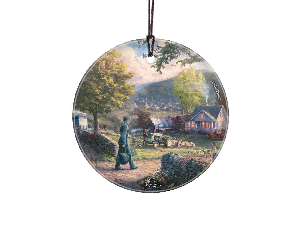 Thomas Kinkade (Homecoming Hero) StarFire Prints™ Hanging Glass Print SPCIR780