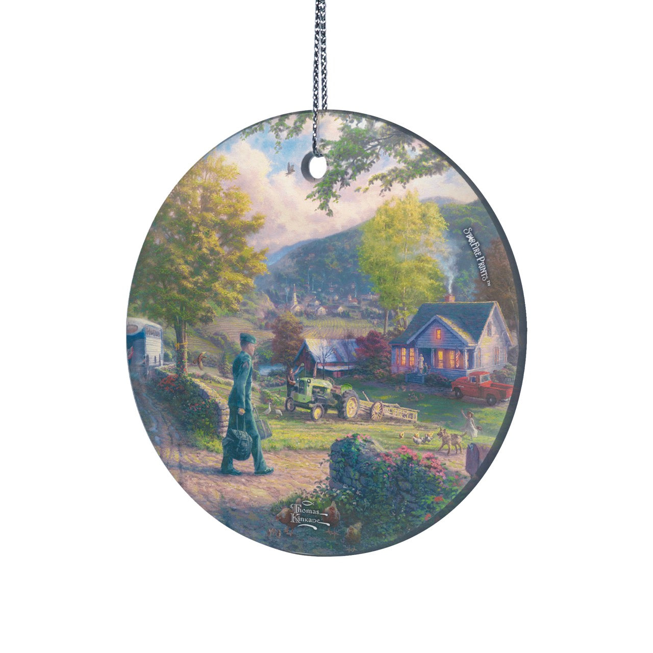 Thomas Kinkade (Homecoming Hero) StarFire Prints™ Hanging Glass Print SPCIR780