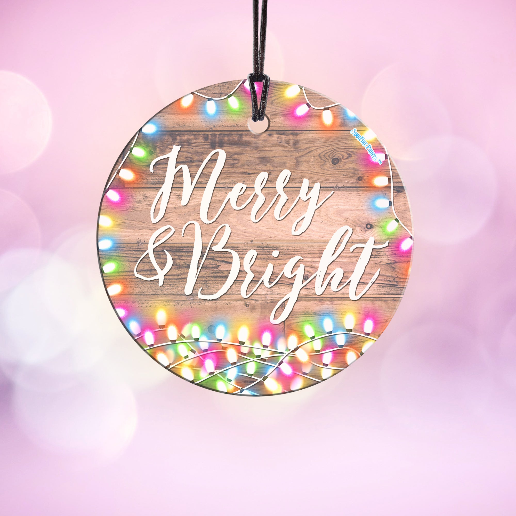 Christmas Collection (Merry and Bright) StarFire Prints™ Hanging Glass Print SPCIR784