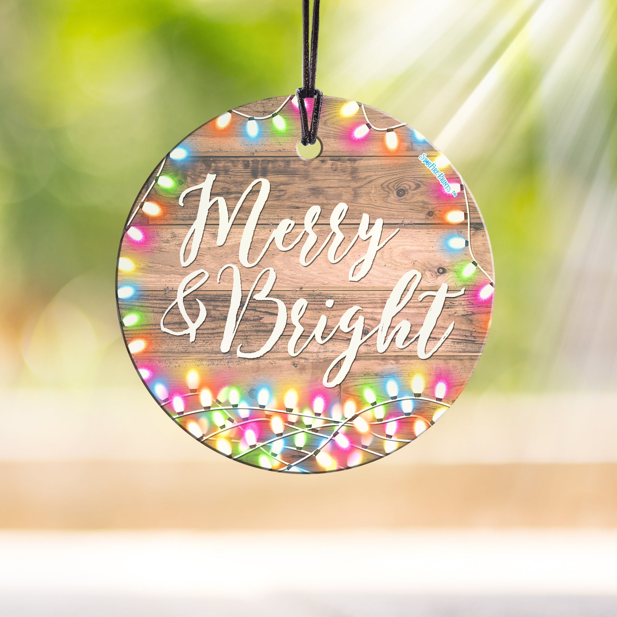 Christmas Collection (Merry and Bright) StarFire Prints™ Hanging Glass Print SPCIR784