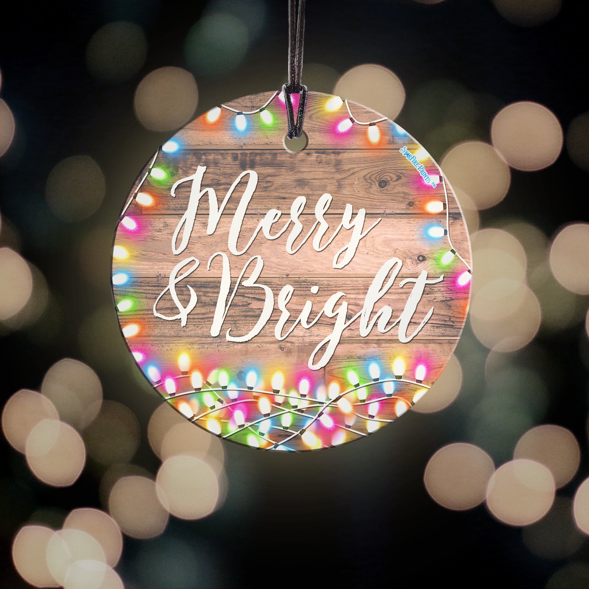 Christmas Collection (Merry and Bright) StarFire Prints™ Hanging Glass Print SPCIR784