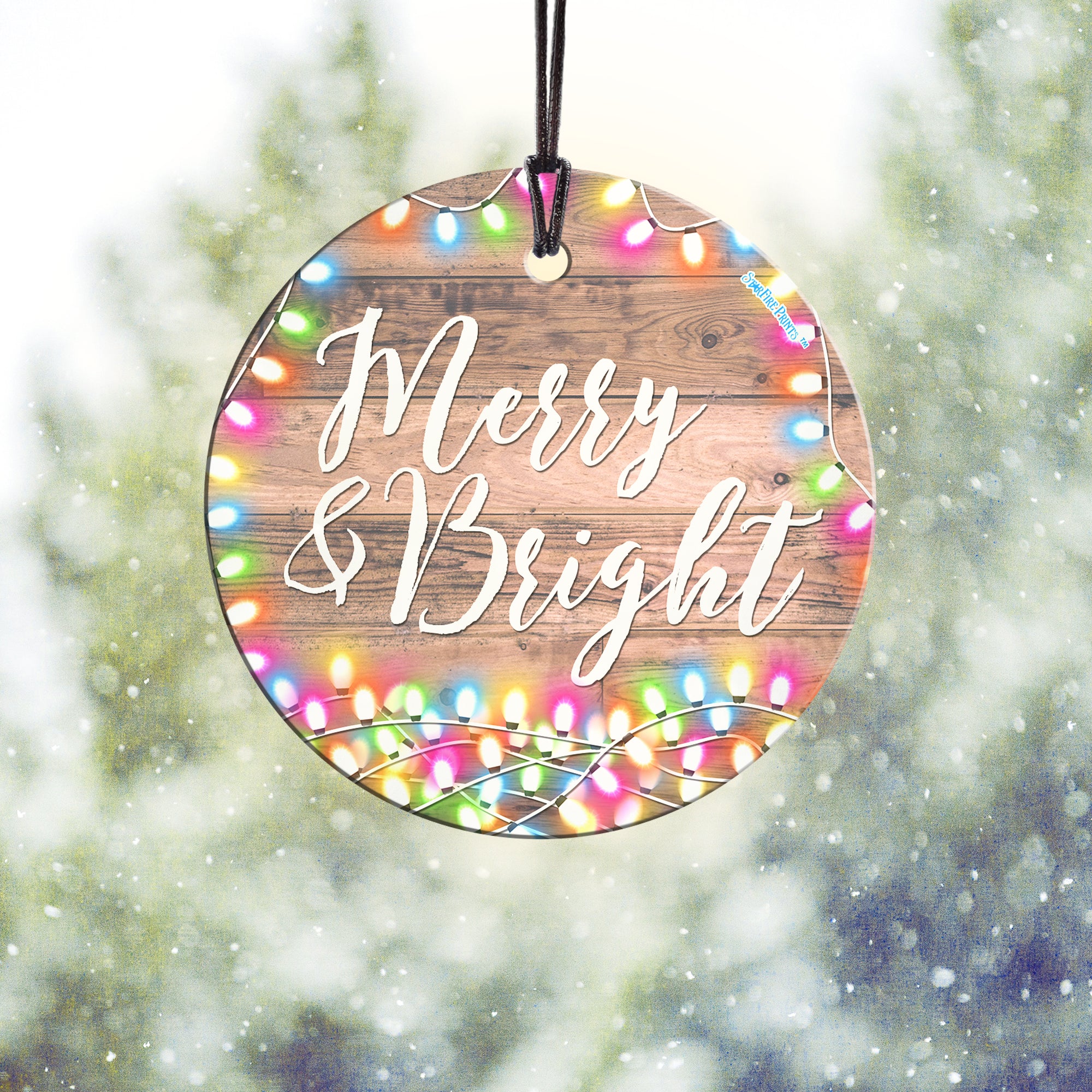 Christmas Collection (Merry and Bright) StarFire Prints™ Hanging Glass Print SPCIR784
