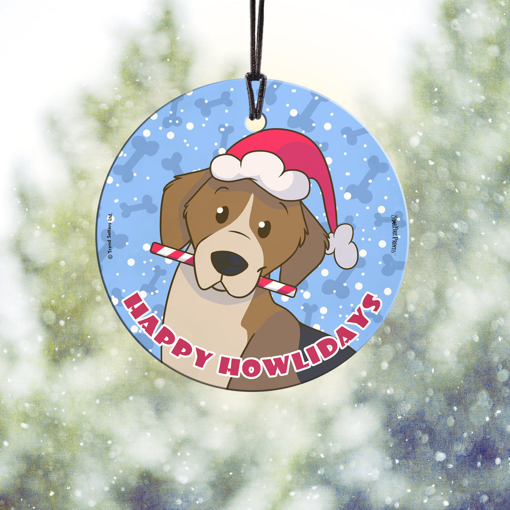 Christmas Collection (Happy Howlidays - Beagle) StarFire Prints™ Hanging Glass Print SPCIR787