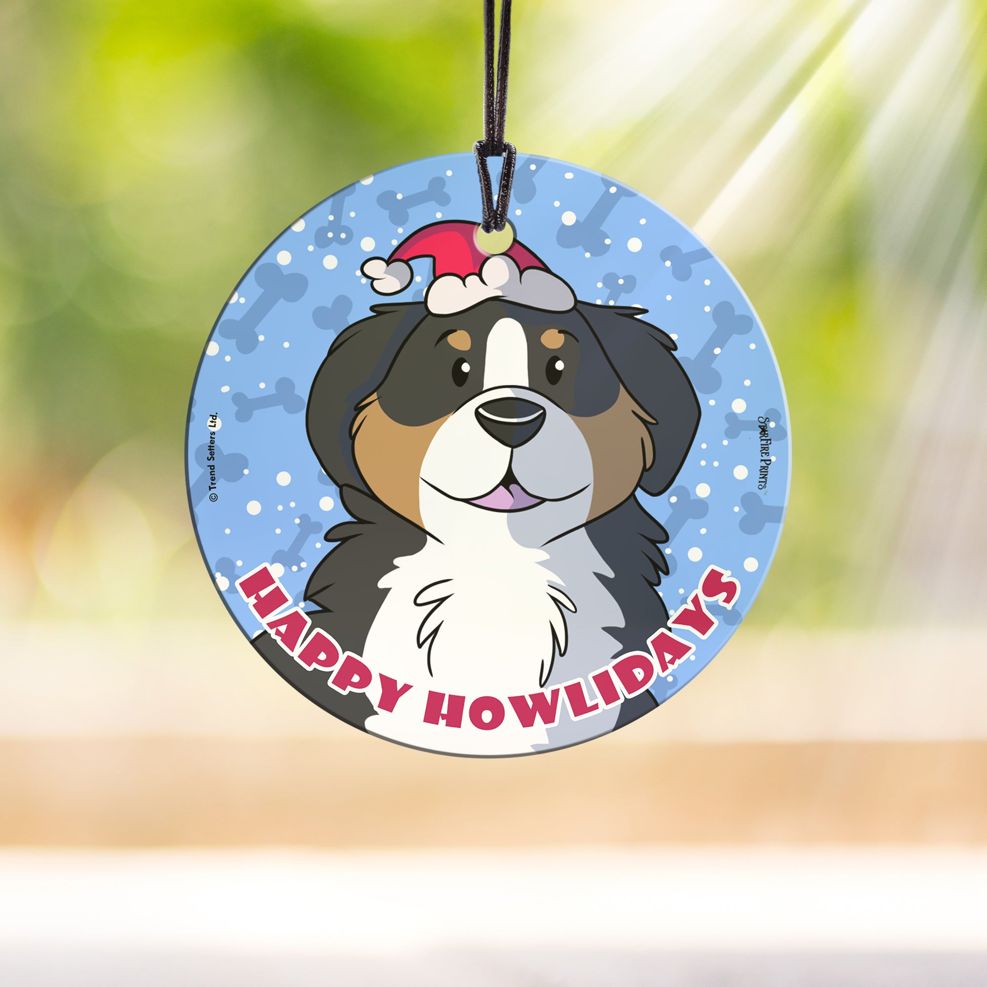 Christmas Collection (Happy Howlidays - Beagle) StarFire Prints™ Hanging Glass Print SPCIR788