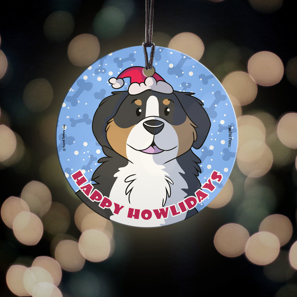 Christmas Collection (Happy Howlidays - Beagle) StarFire Prints™ Hanging Glass Print SPCIR788