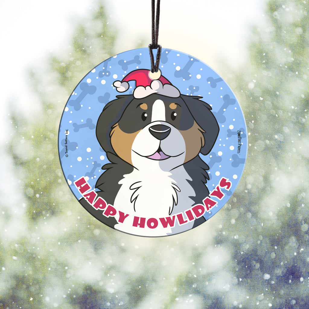 Christmas Collection (Happy Howlidays - Beagle) StarFire Prints™ Hanging Glass Print SPCIR788