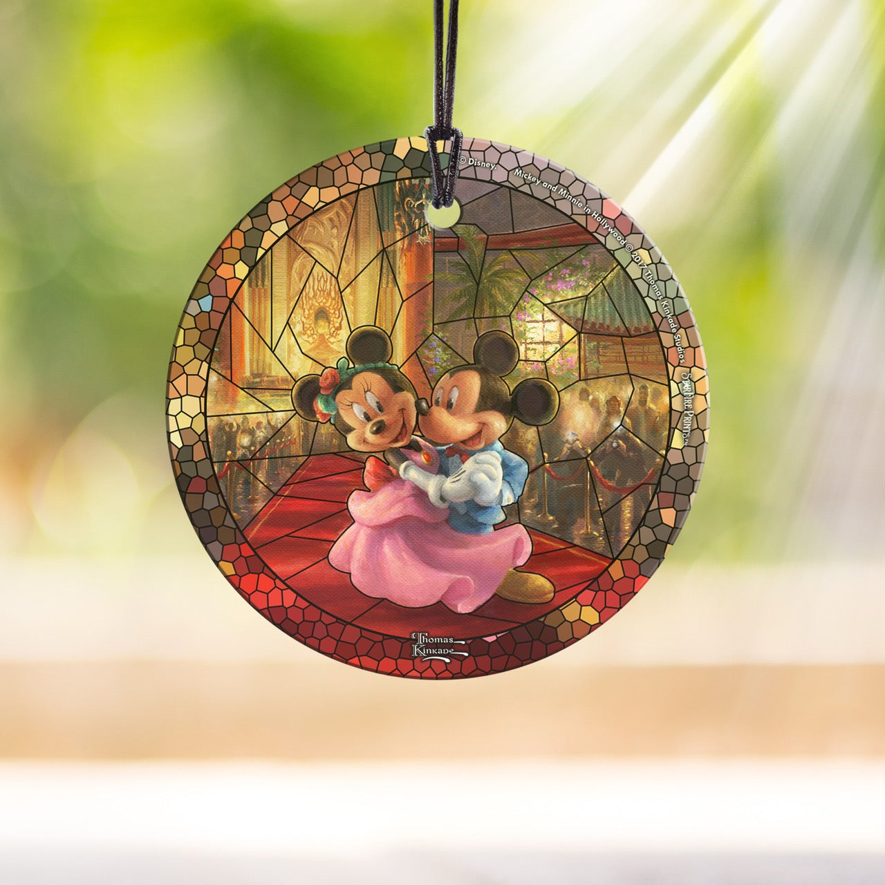 Disney (Mickey and Minnie in Hollywood – Stained Glass) StarFire Prints™ Hanging Glass Print SPCIR797